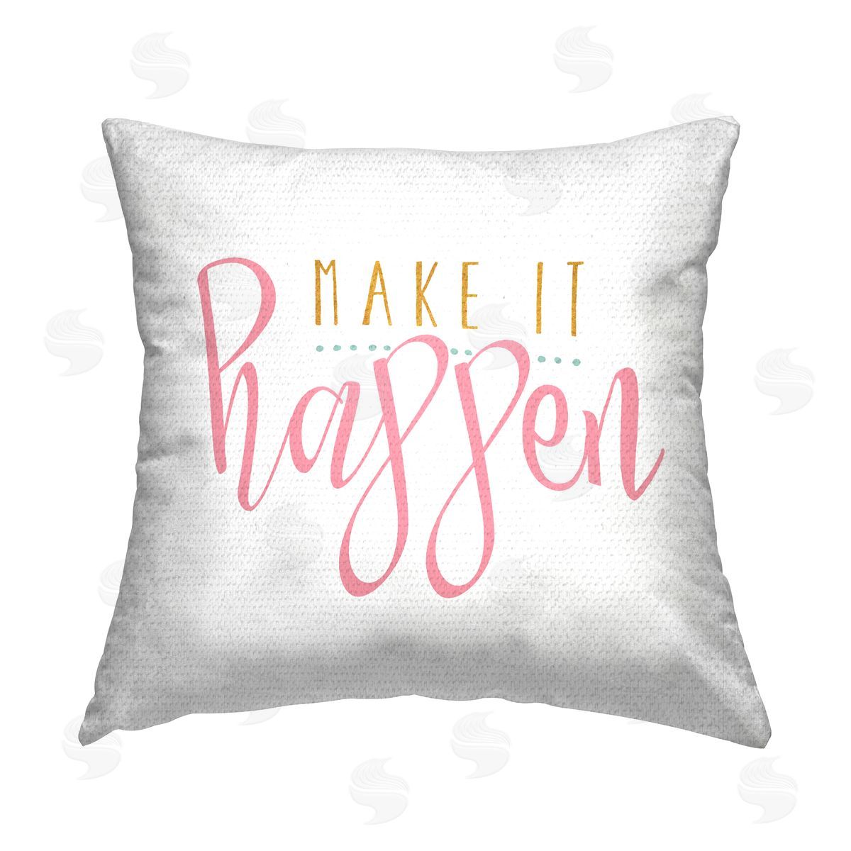 Make It Happen Motivational Phrase Outdoor Printed Pillow, Home Decor by Alli Rogosich