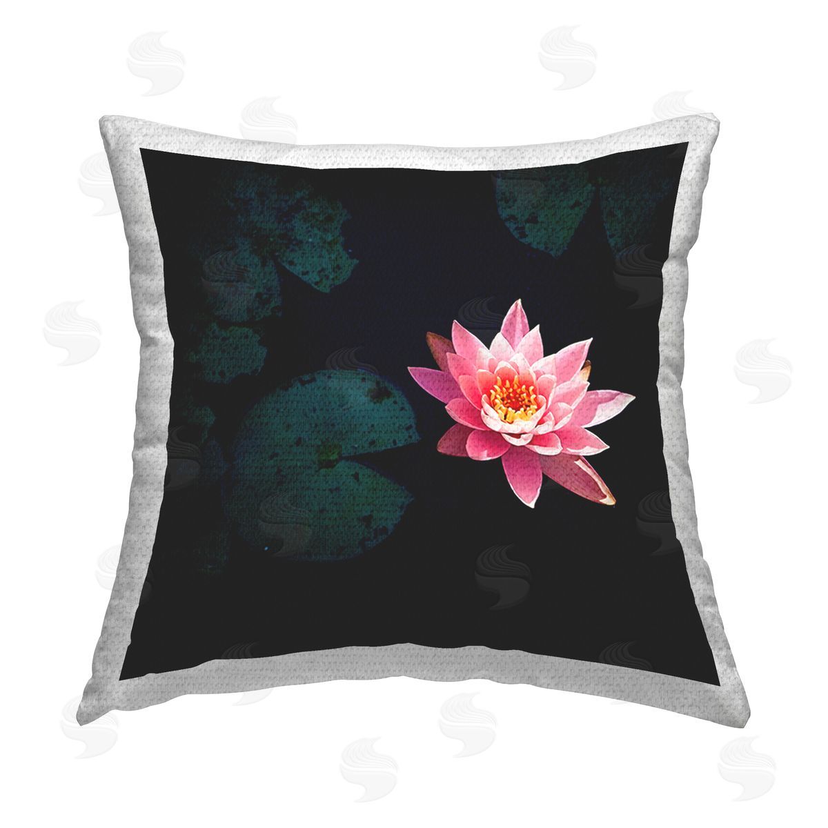 Pink Lotus Pond Lily Floating Outdoor Printed Pillow, Home Decor by Jessica Manelis