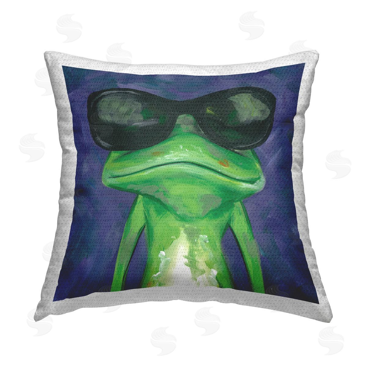 Funny Frog with Sunglasses Outdoor Printed Pillow, Home Decor by Jennifer Rutledge