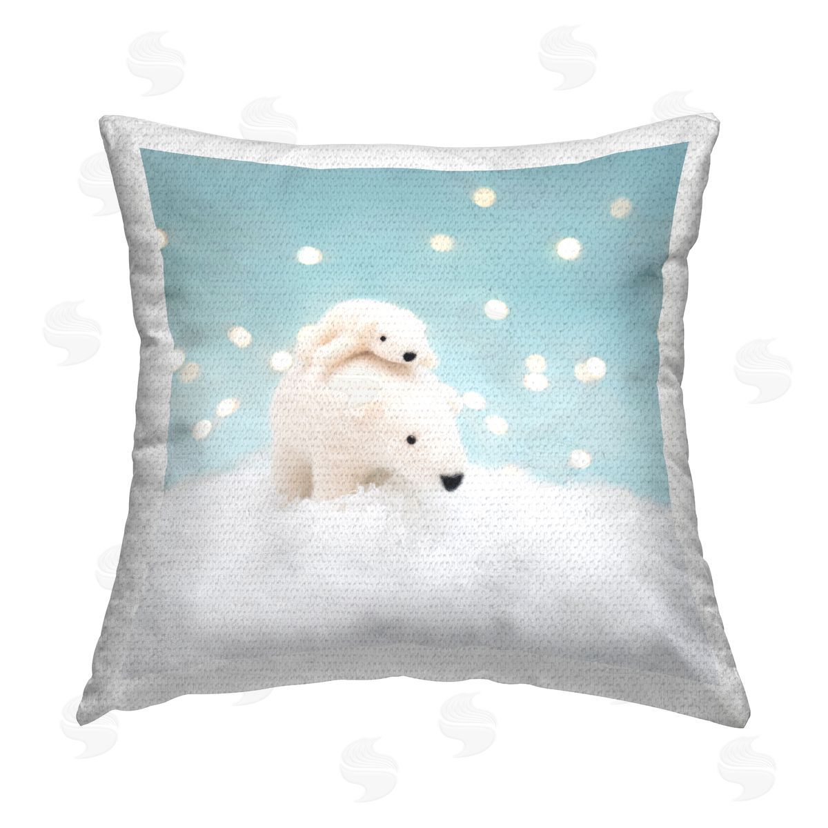 Snowy Polar Bear Family Outdoor Printed Pillow, Home Decor by Lemon & Sugar