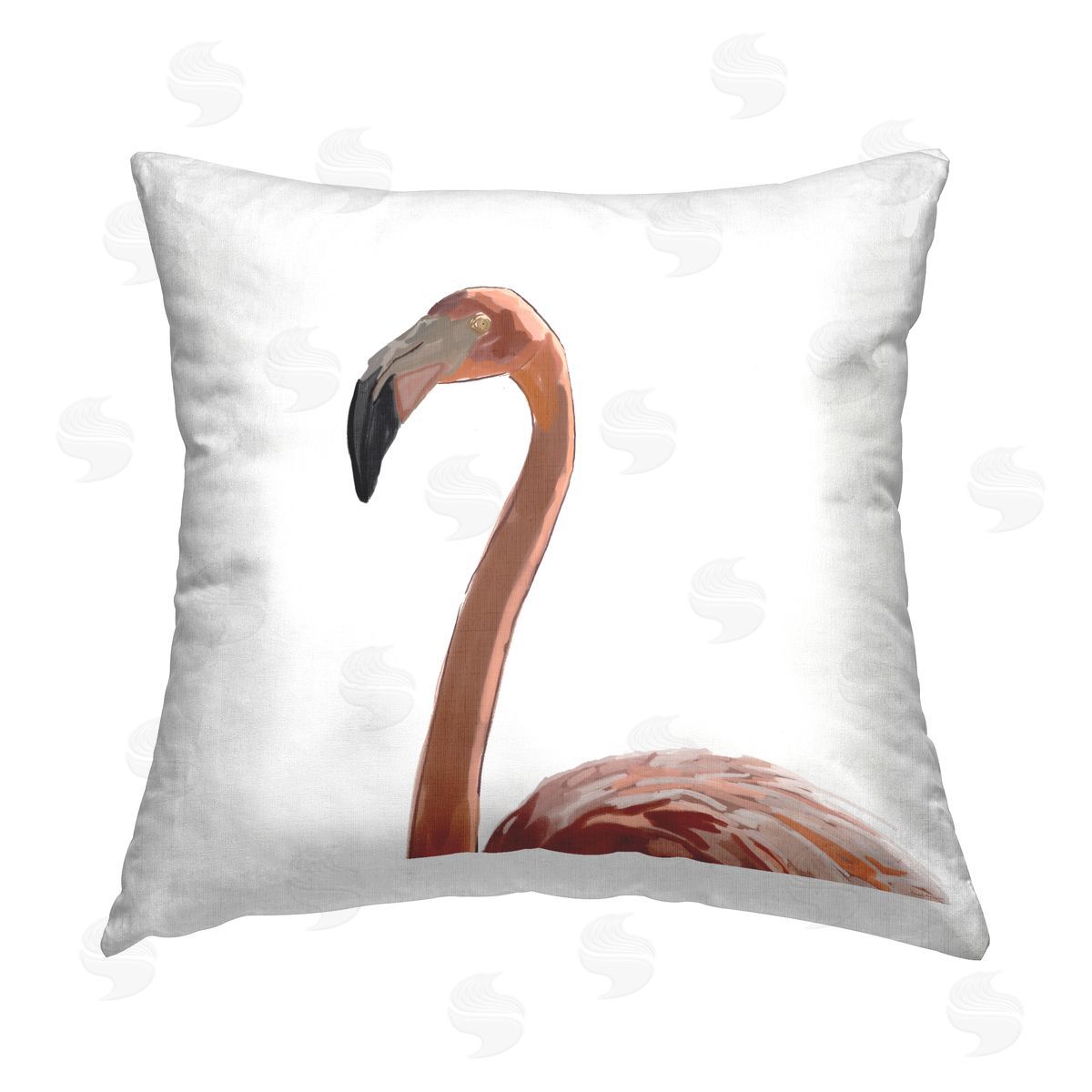 Flamingo Bird Casual White Portrait Decorative Printed Pillow, Home Decor by Amelia Noyes