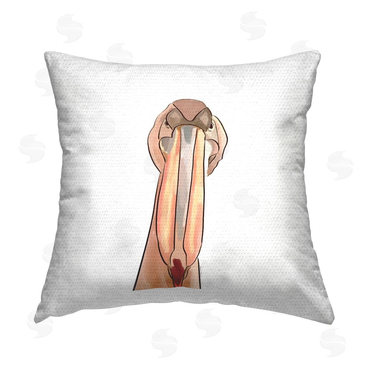 Fun Pelican Coastal Bird Portrait Outdoor Printed Pillow, Home Decor by Amelia Noyes