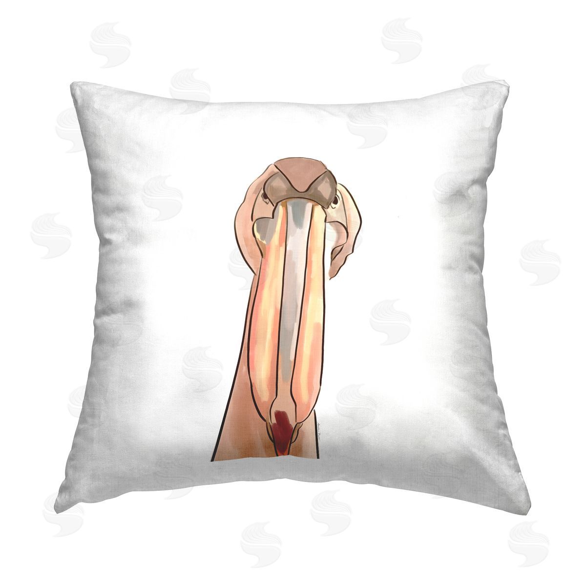 Fun Pelican Coastal Bird Portrait Decorative Printed Pillow, Home Decor by Amelia Noyes