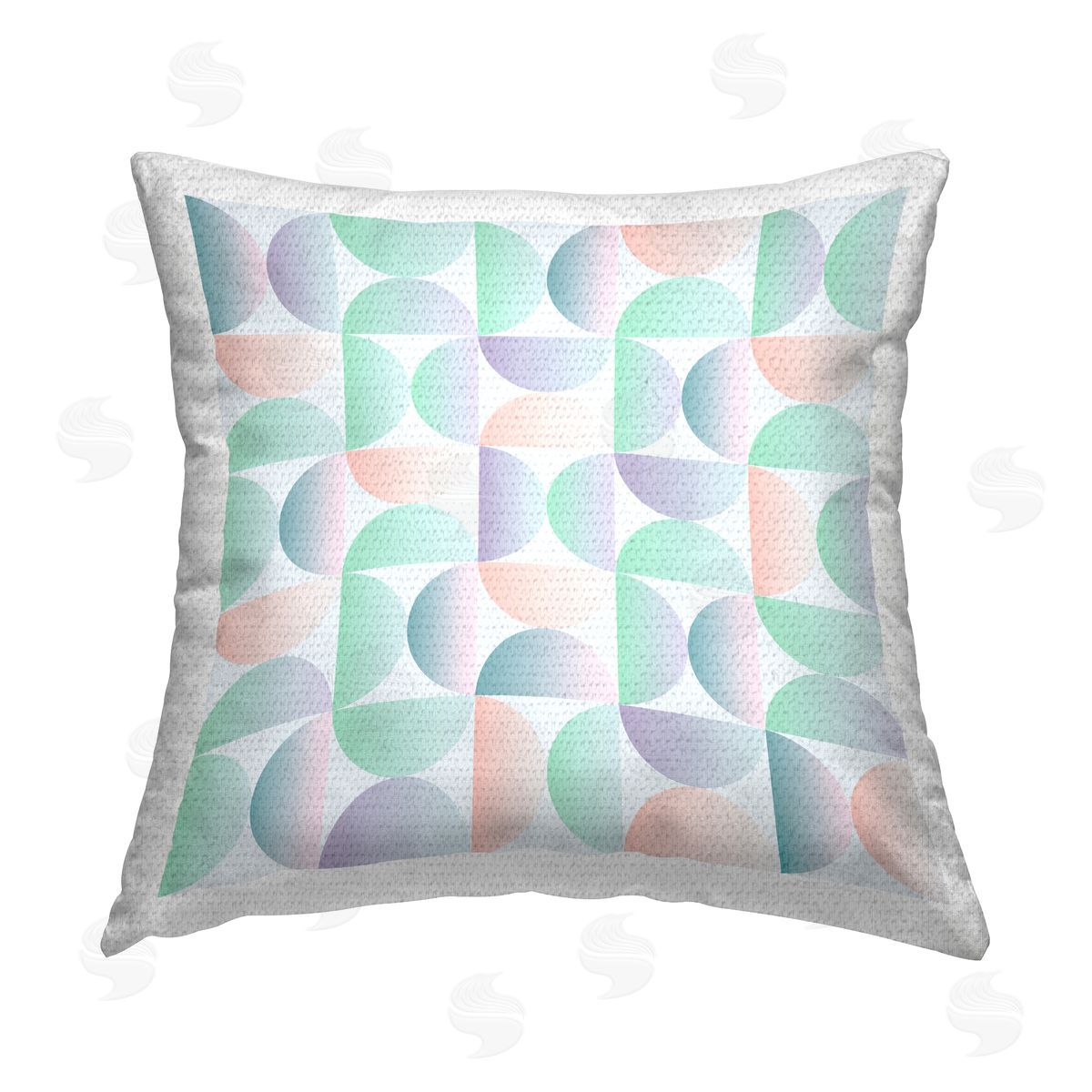 Abstract Pastel Retro Shapes Outdoor Printed Pillow, Home Decor by Ziwei Li