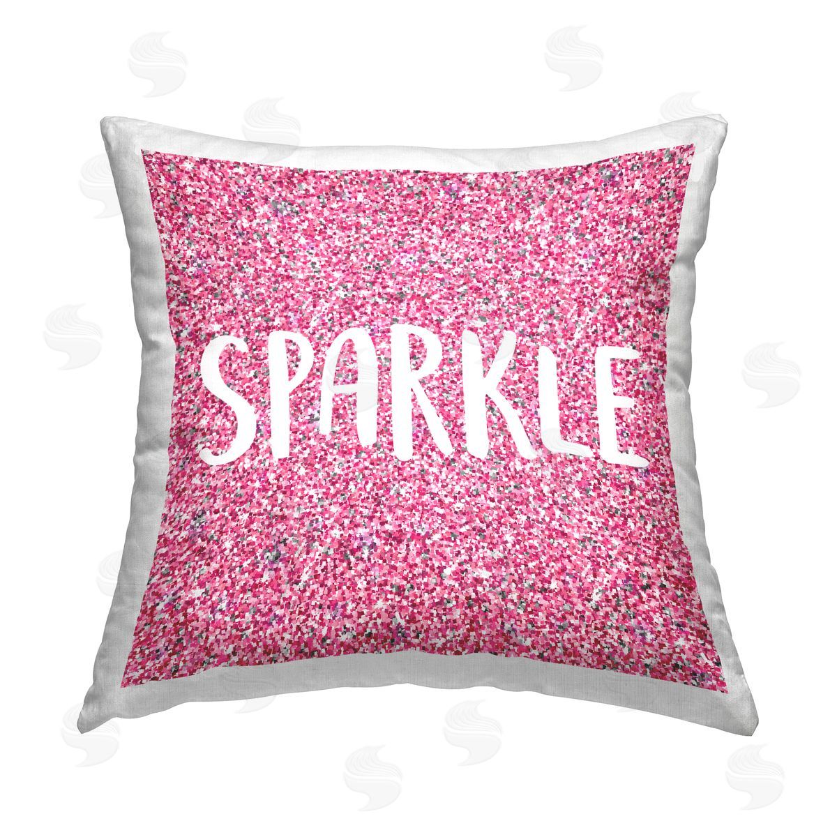Sparkle Bold Pink Glitter Pattern Decorative Printed Pillow, Home Decor by Kim Allen