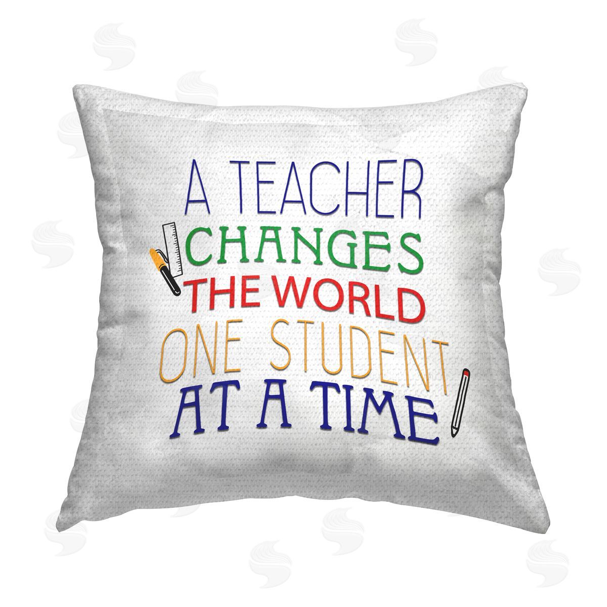 One Student At A Time Outdoor Printed Pillow, Home Decor by Kim Allen