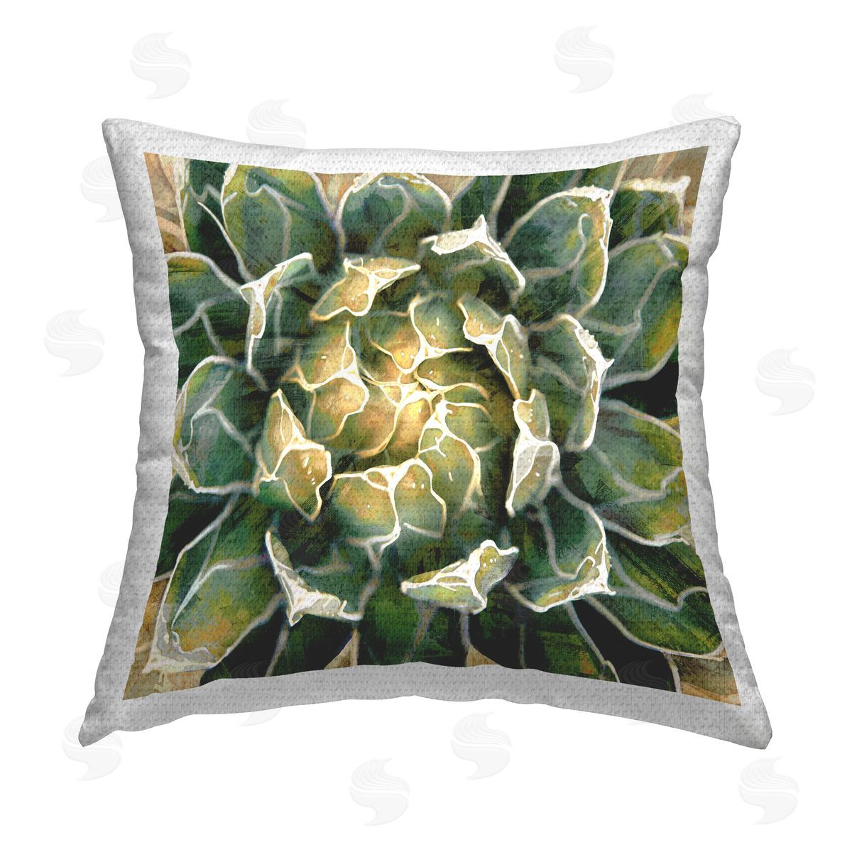 Green Succulent Plant Botanical Outdoor Printed Pillow, Home Decor by Lindsay Benson