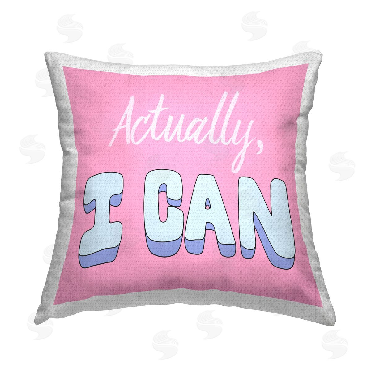 Actually I Can Bold Pink Phrase Outdoor Printed Pillow, Home Decor by Marcus Prime