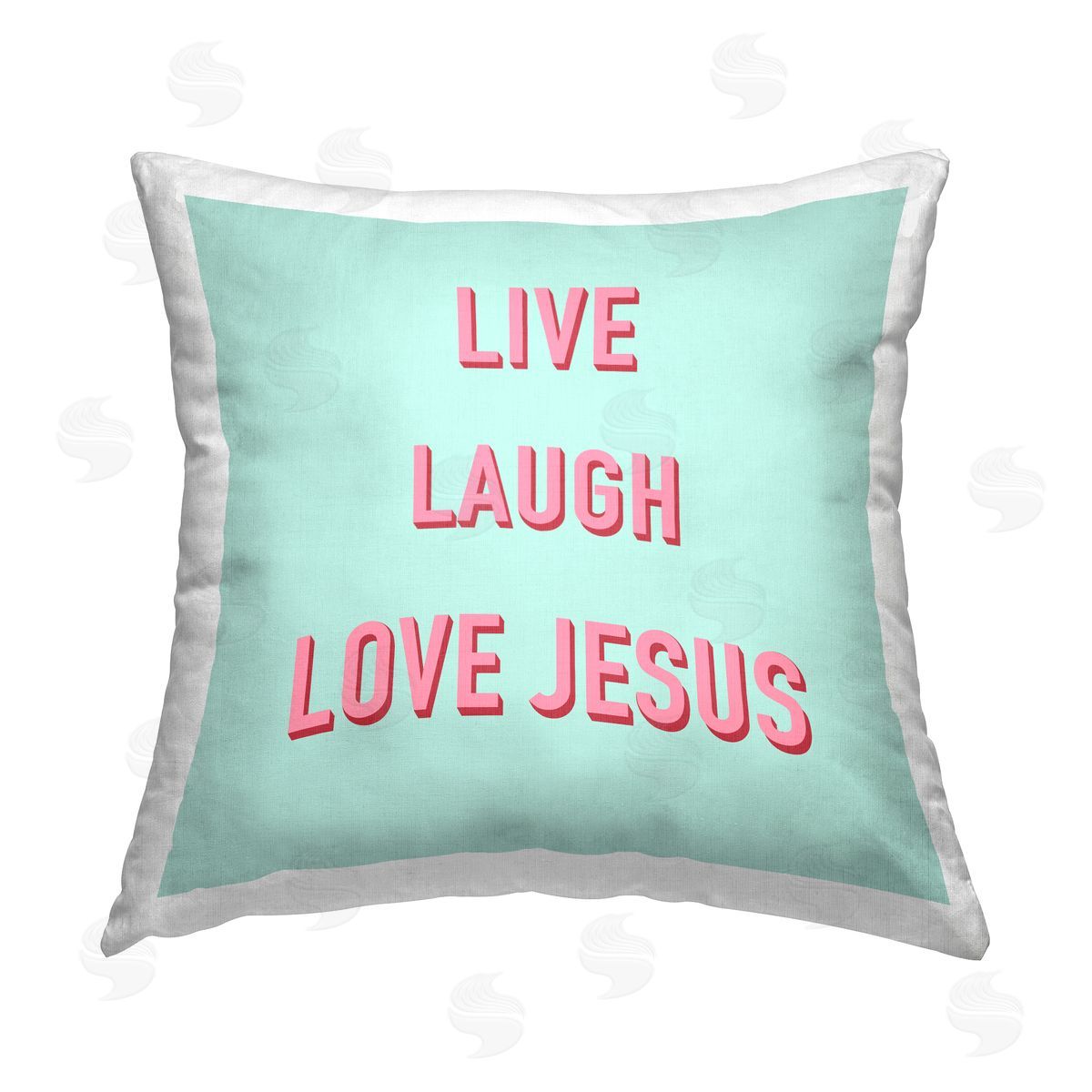 Live Laugh Love Jesus Decorative Printed Pillow, Home Decor by Ashley Singleton