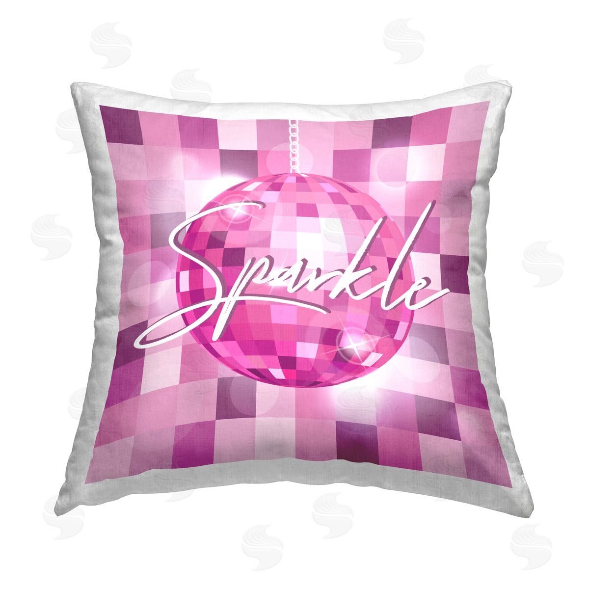 Sparkle Disco Ball Purple Geometric Decorative Printed Pillow, Home Decor by Martina Pavlova