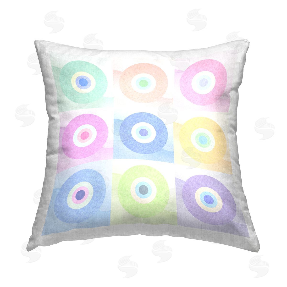 Pastel Circles Geometric Abstract Decorative Printed Pillow, Home Decor by Stupell Studio