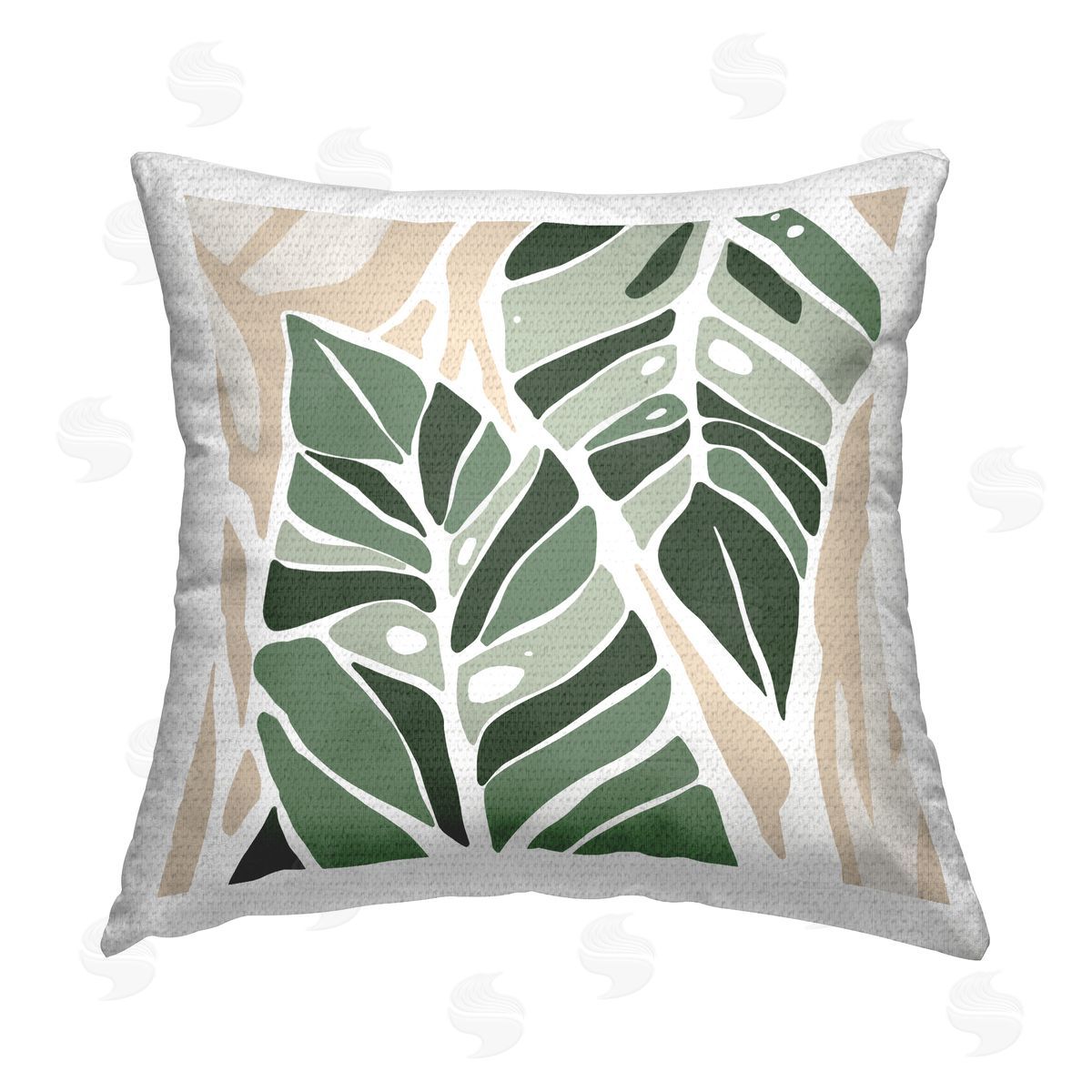 Abstract Modern Leaf Shapes Outdoor Printed Pillow, Home Decor by Ziwei Li