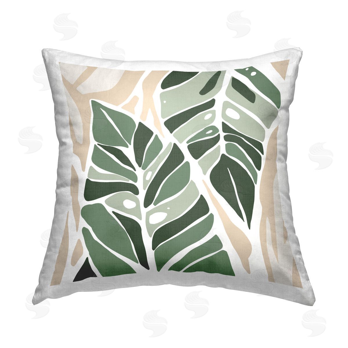 Abstract Modern Leaf Shapes Decorative Printed Pillow, Home Decor by Ziwei Li