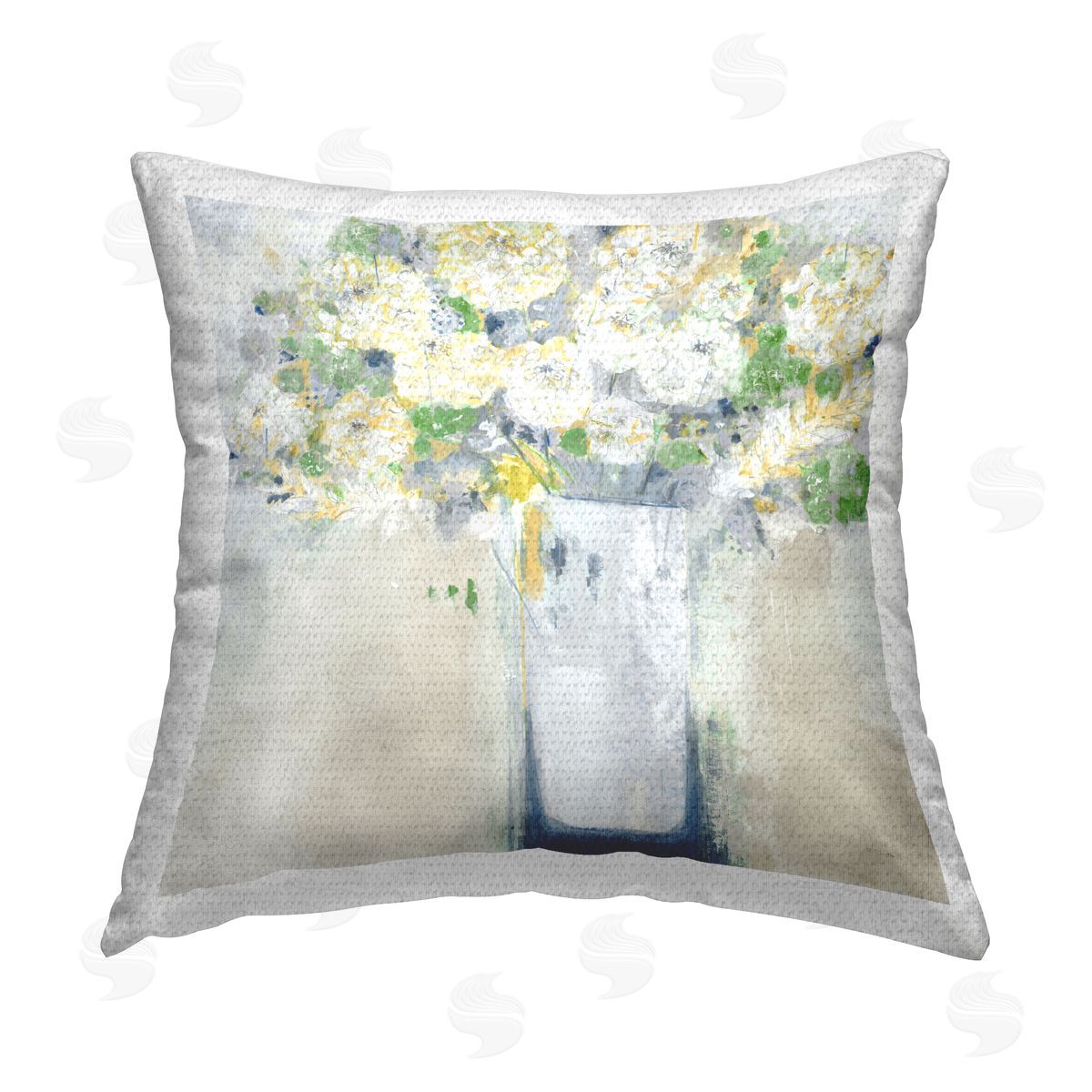 Abstract Flower Bouquet Outdoor Printed Pillow, Home Decor by Jill Martin