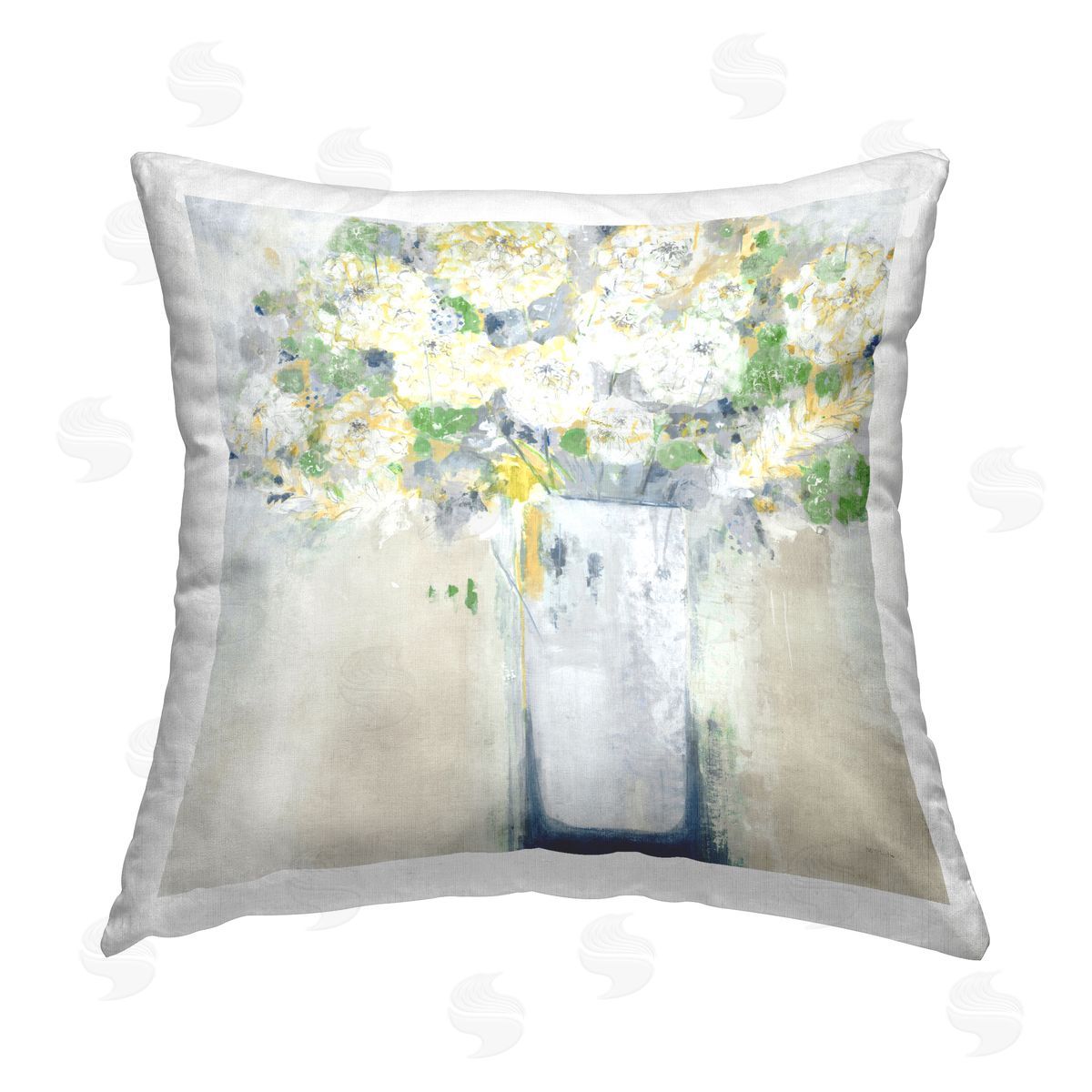 Abstract Flower Bouquet Decorative Printed Pillow, Home Decor by Jill Martin