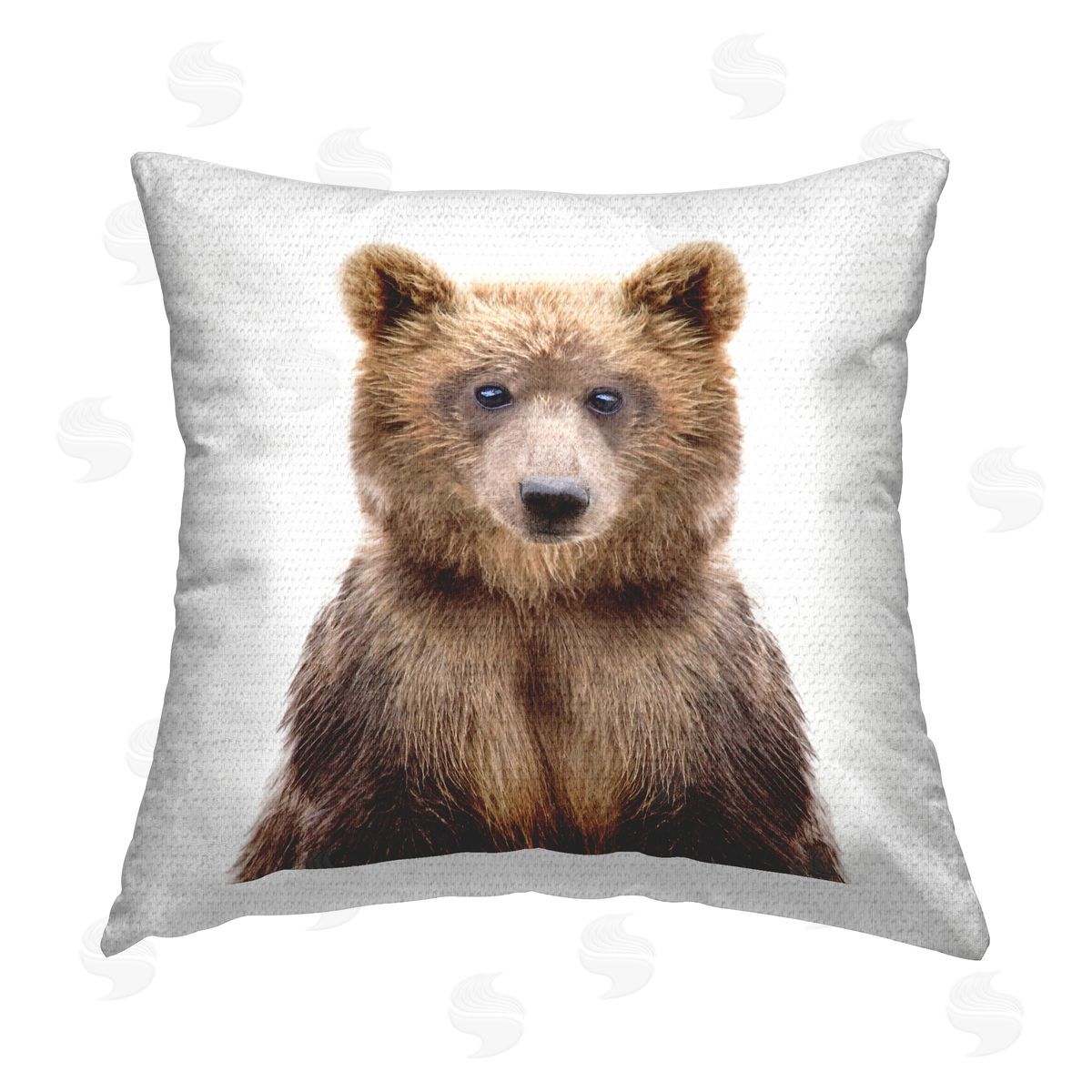 Baby Bear Casual Face Portrait Outdoor Printed Pillow, Home Decor by Katherin Pienaar