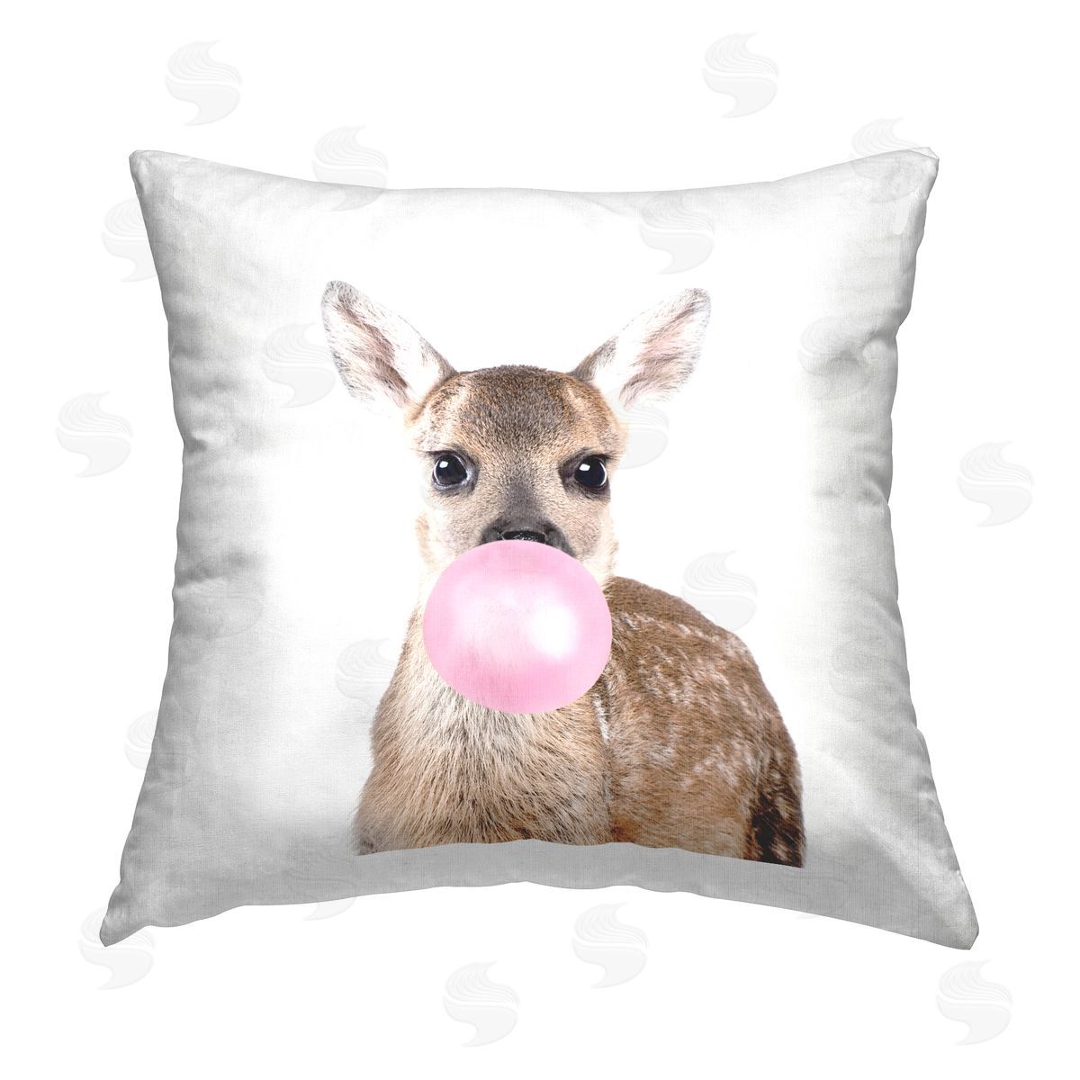 Baby Fawn Deer Bubblegum Animal Decorative Printed Pillow, Home Decor by Katherin Pienaar