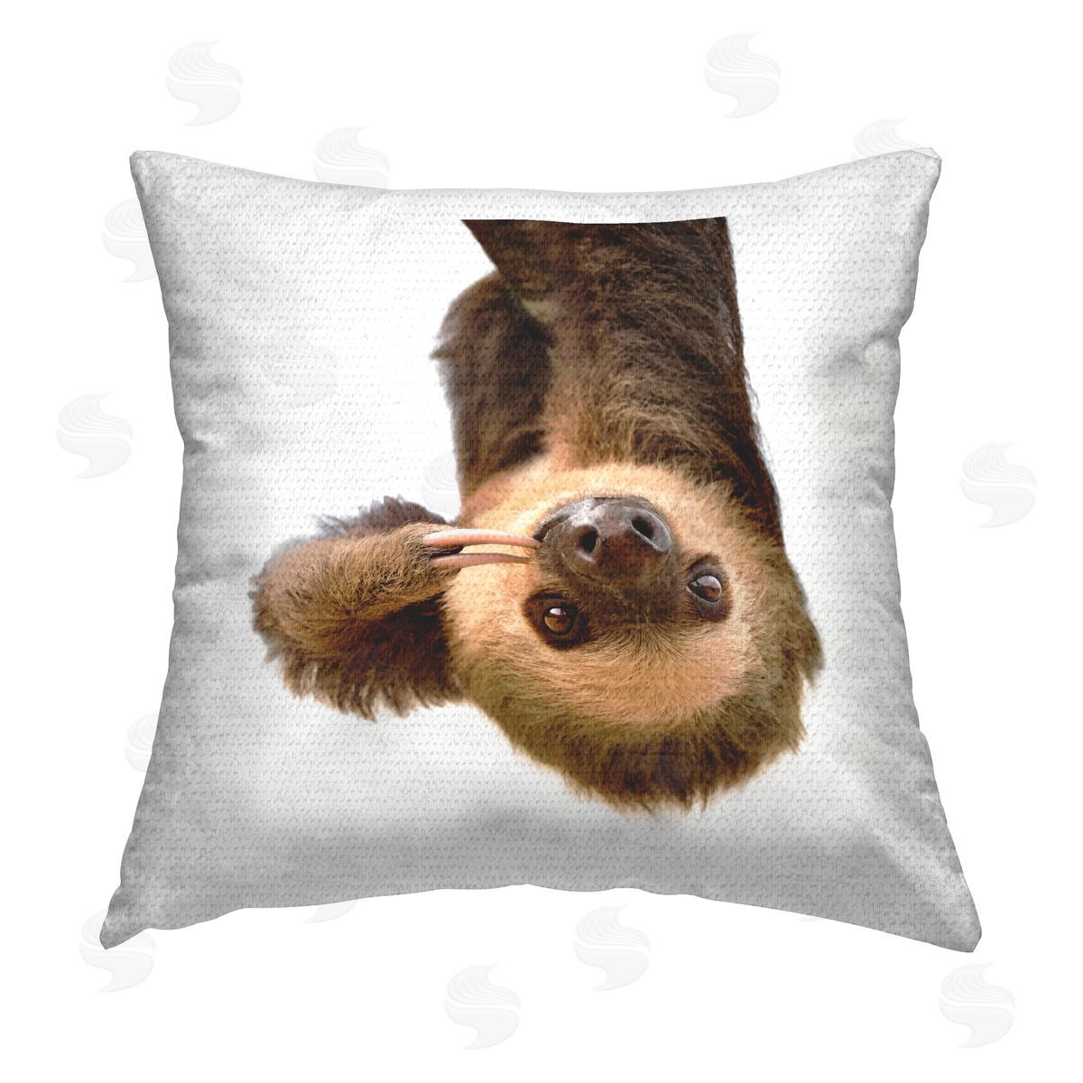 Funny Sloth Upside Down Wildlife Outdoor Printed Pillow, Home Decor by Katherin Pienaar