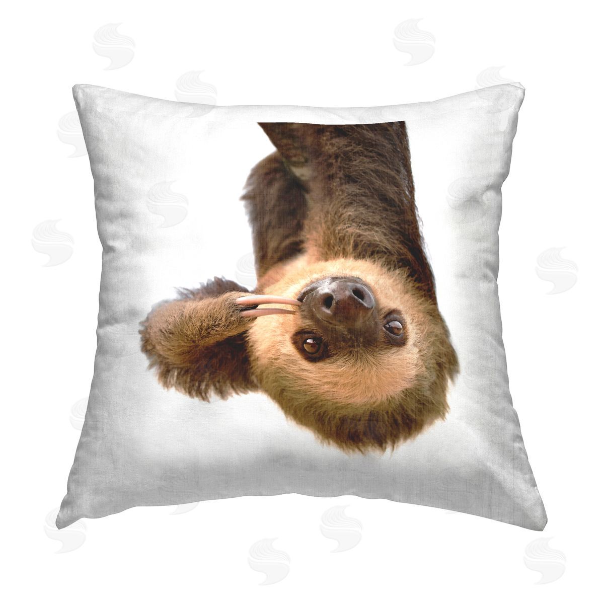 Funny Sloth Upside Down Wildlife Decorative Printed Pillow, Home Decor by Katherin Pienaar