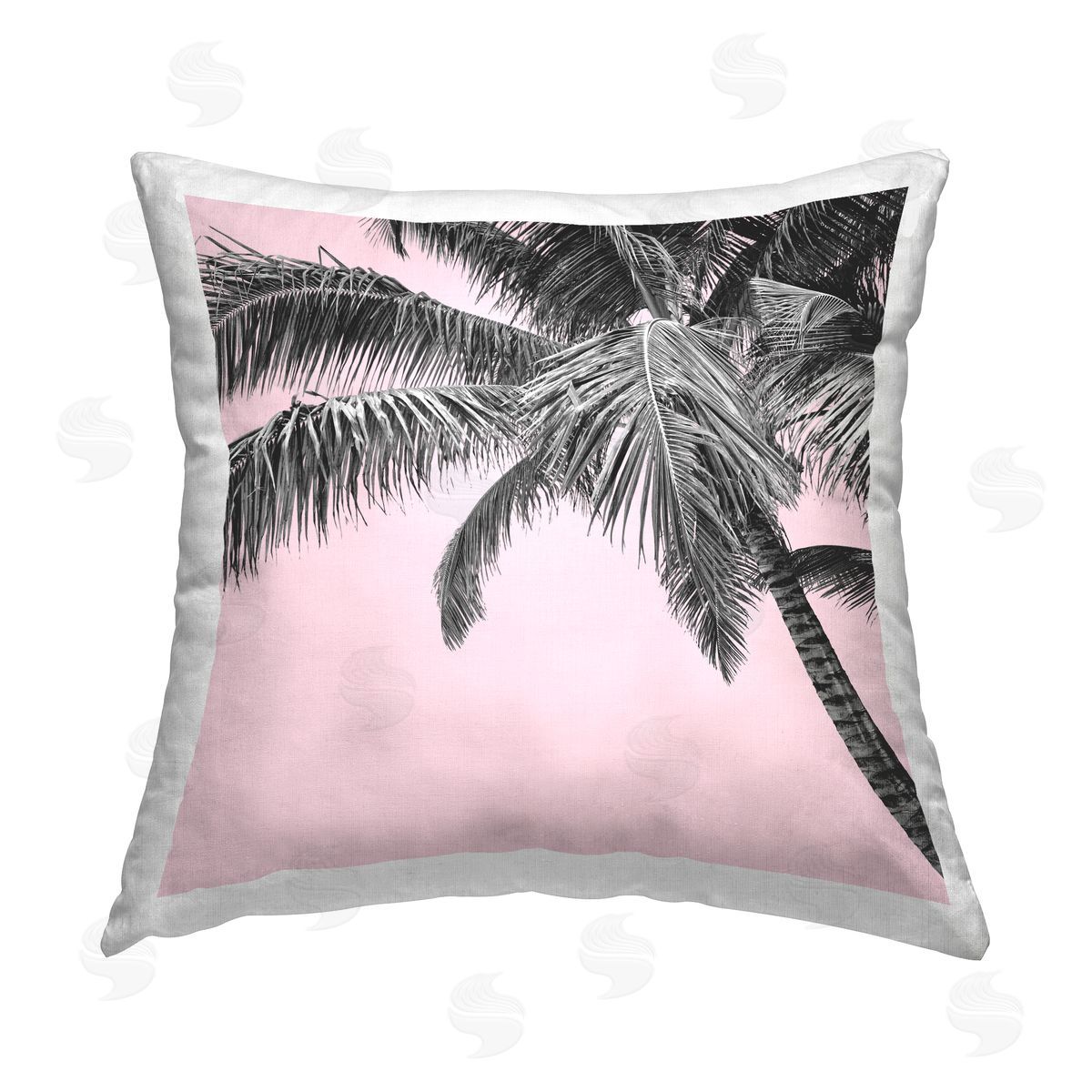 Tropical Pink Palm Tree Decorative Printed Pillow, Home Decor by Elephant Stock