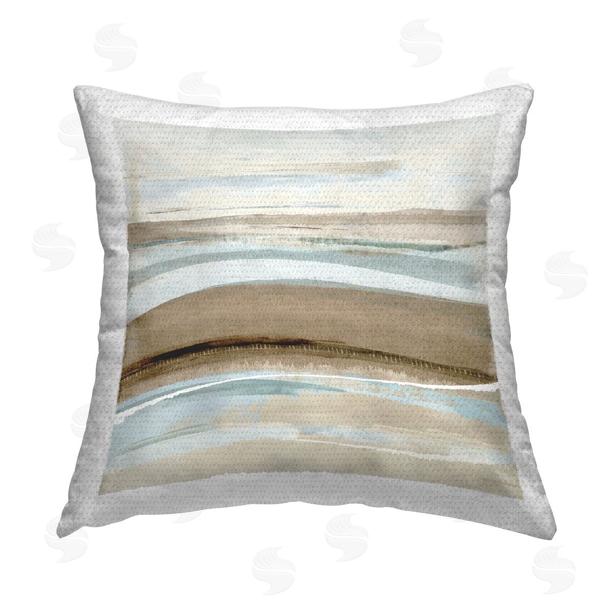 Winter Sands Abstract Landscape Outdoor Printed Pillow, Home Decor by Flora Kouta