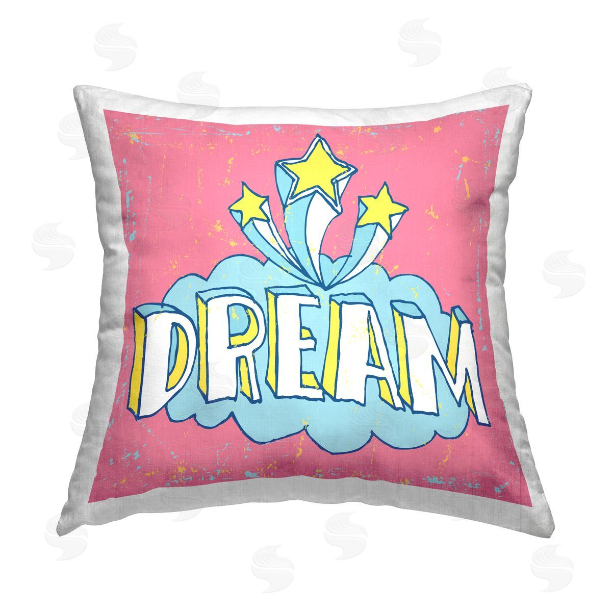 Cloud & Stars Dream Phrase Decorative Printed Pillow, Home Decor by Peter Horjus