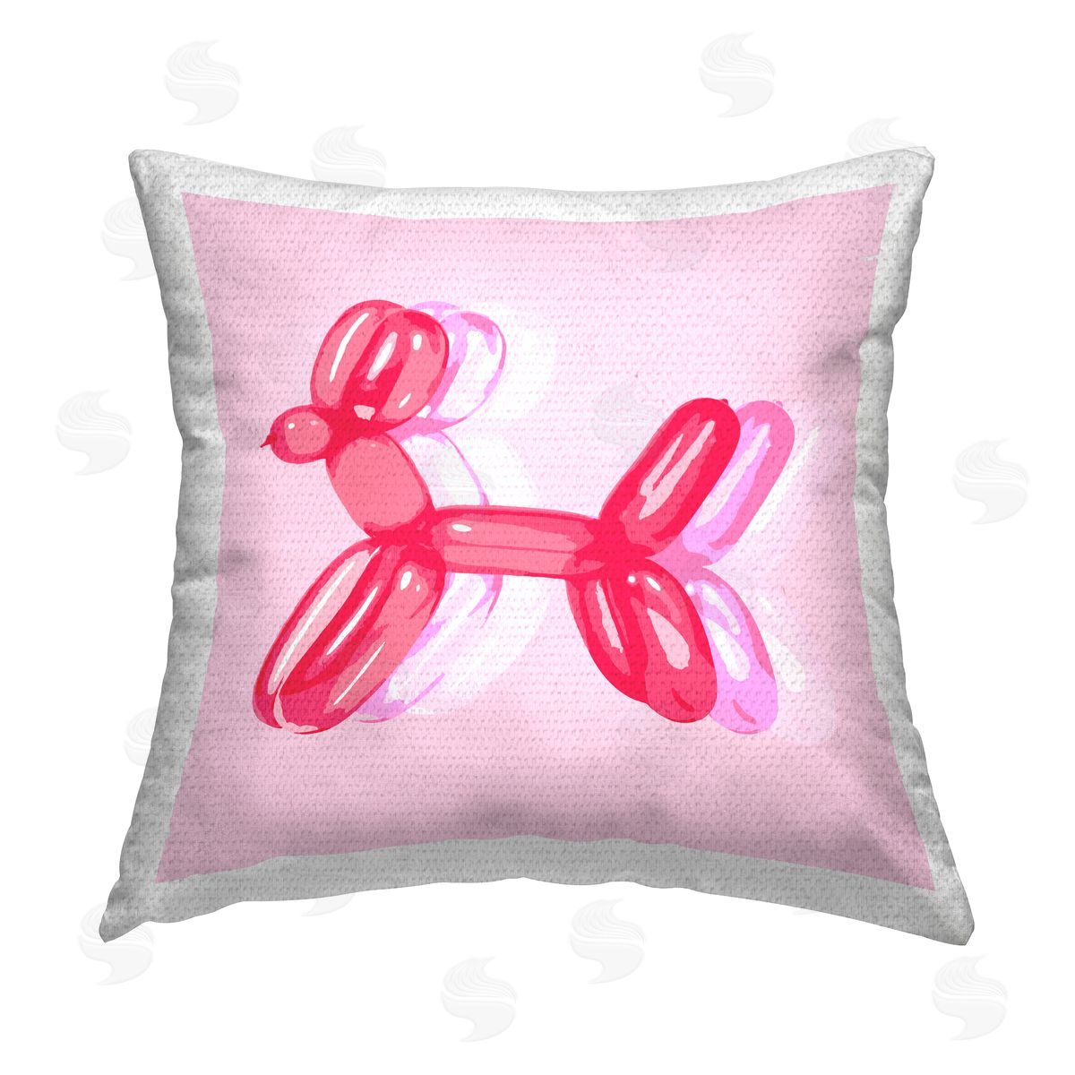 Pink Balloon Animal Outdoor Printed Pillow, Home Decor by Stupell Studio