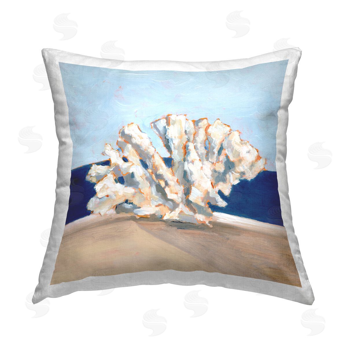 Nautical Coral Still Life Decorative Printed Pillow, Home Decor by Ethan Harper