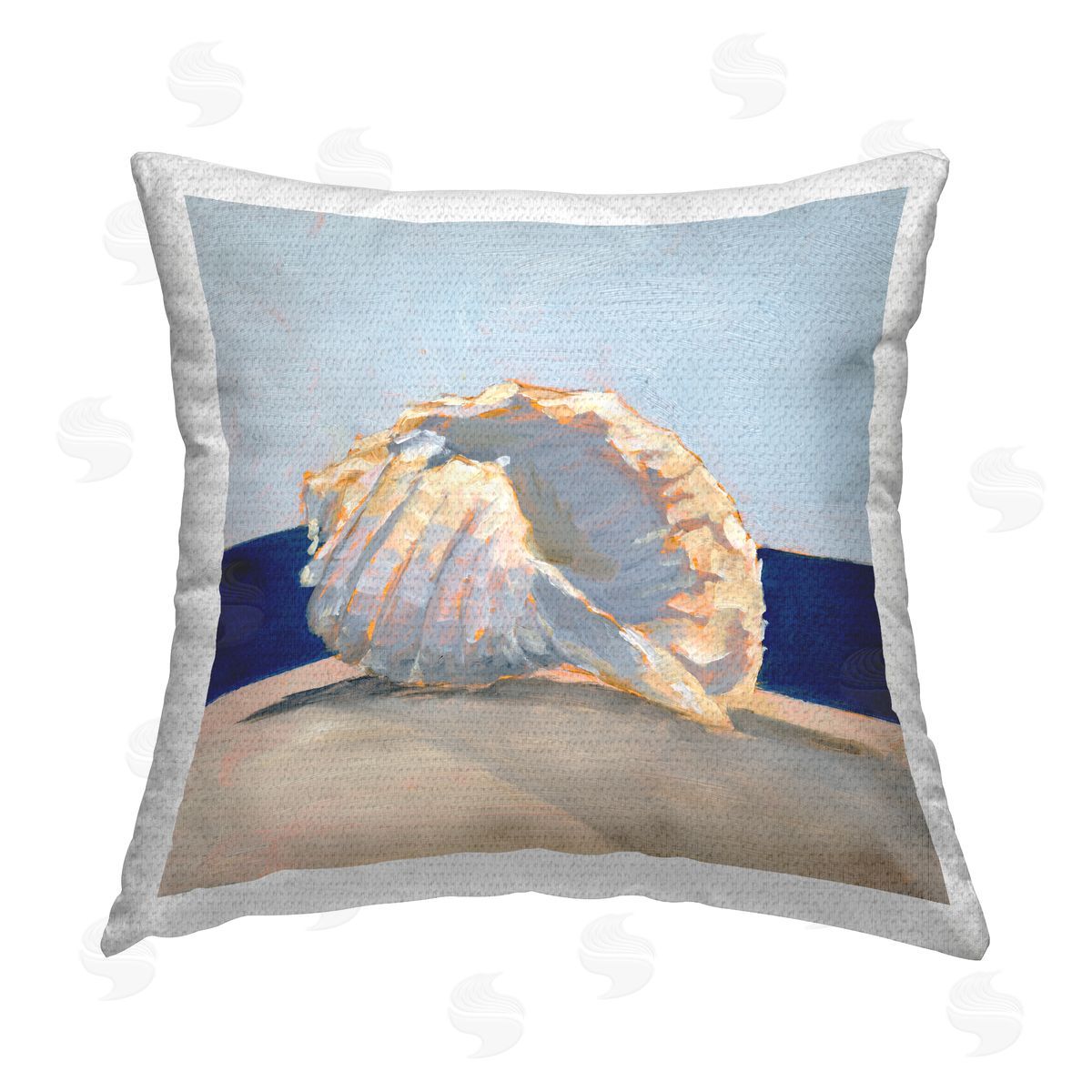 Seashell Still Life Outdoor Printed Pillow, Home Decor by Ethan Harper