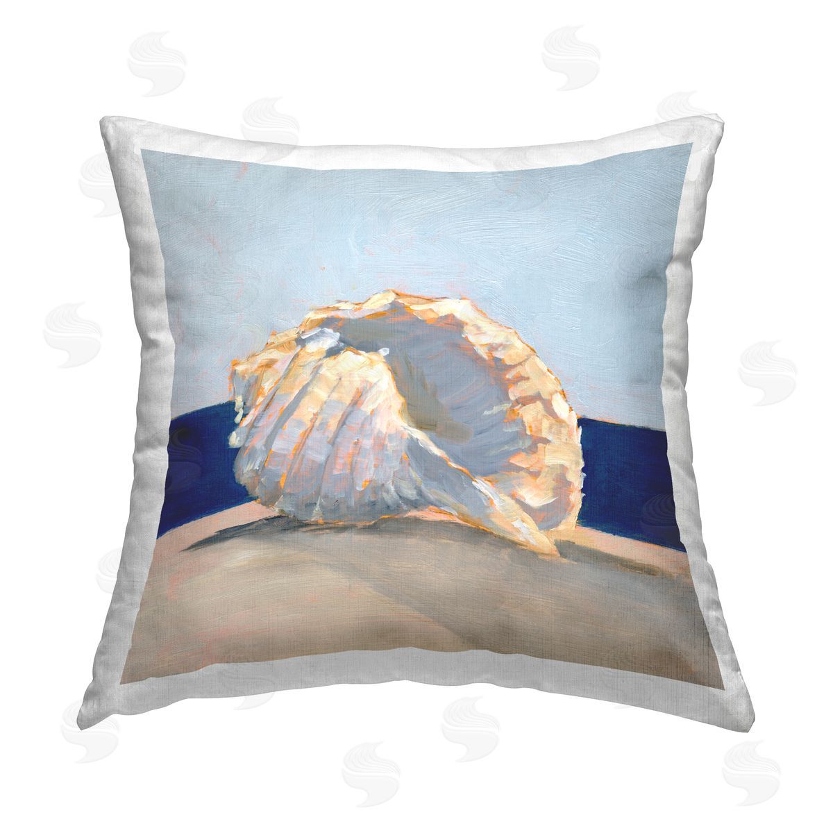 Seashell Still Life Decorative Printed Pillow, Home Decor by Ethan Harper