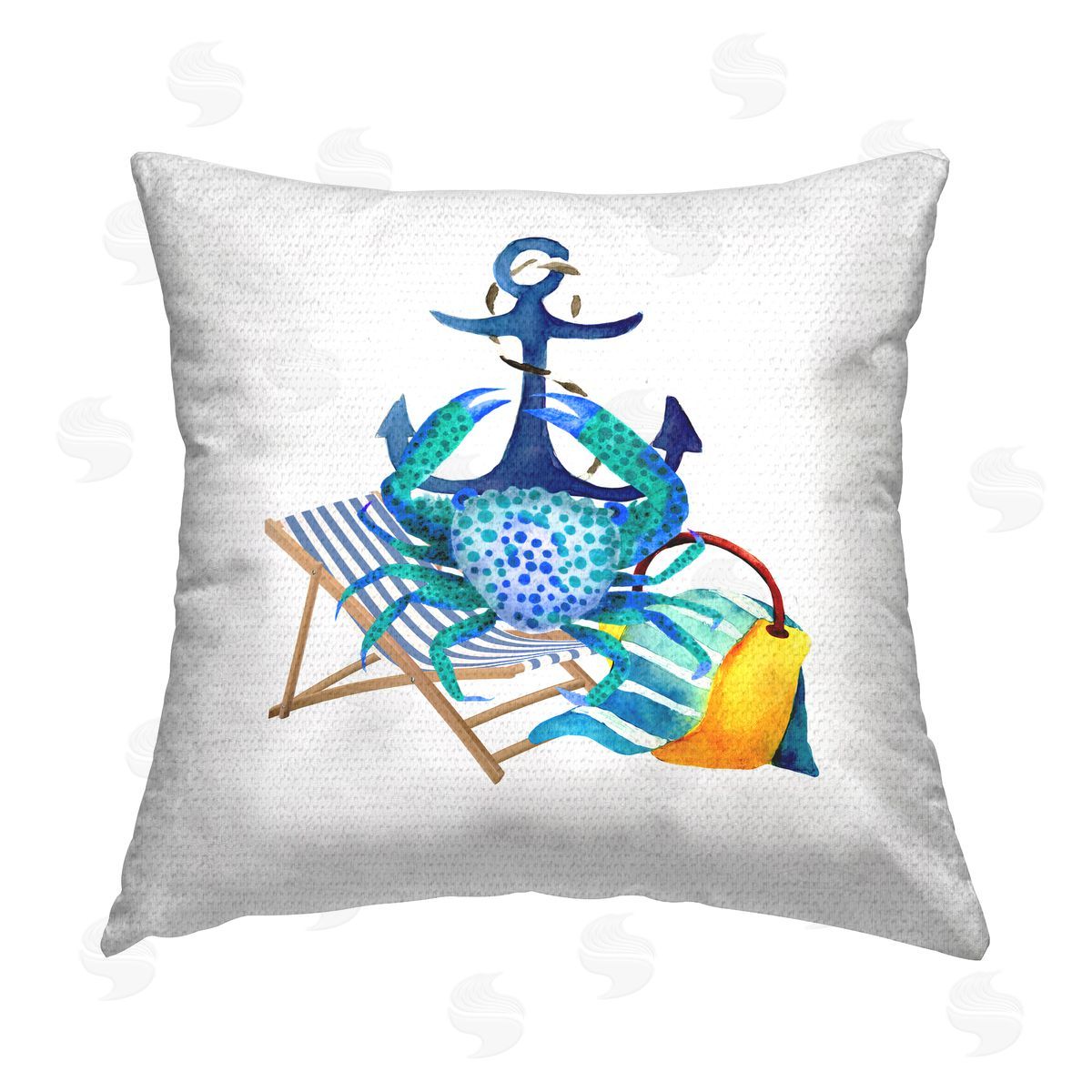 Summer Beach Anchor Outdoor Printed Pillow, Home Decor by Jesse Keith