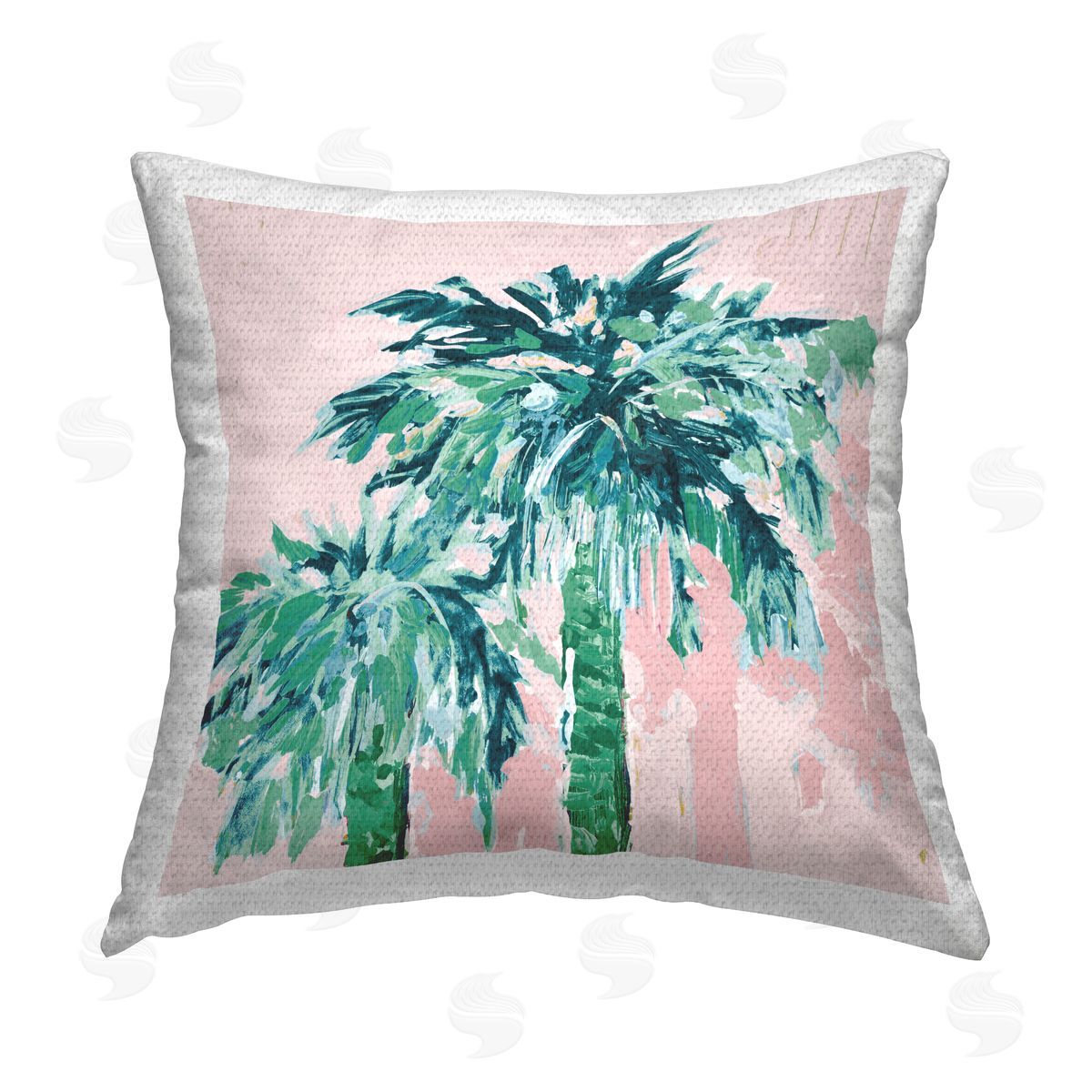 Tropical Palms on Pink Outdoor Printed Pillow, Home Decor by Jane Slivka