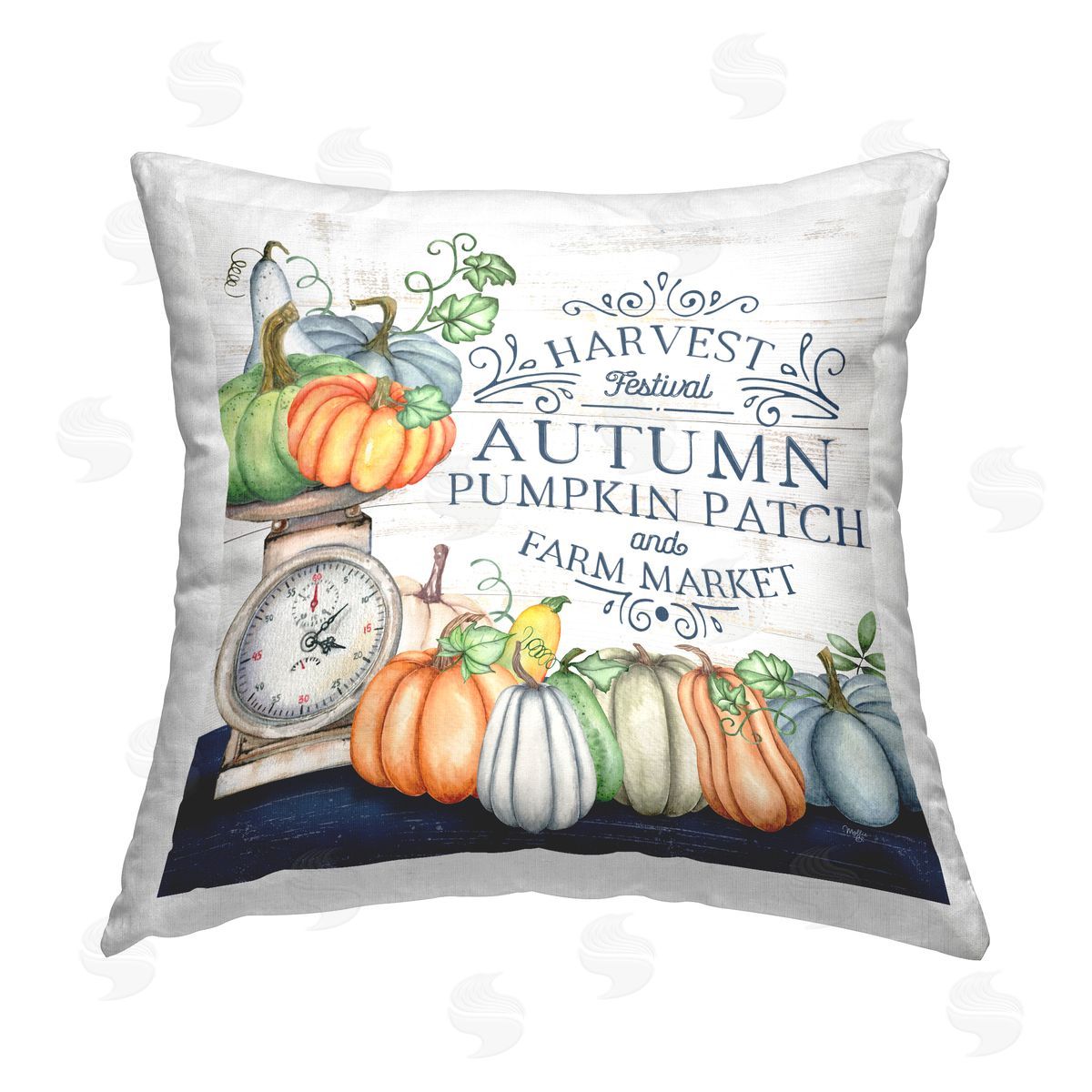 Pumpkin Patch Farm Market Decorative Printed Pillow, Home Decor by Mollie B.