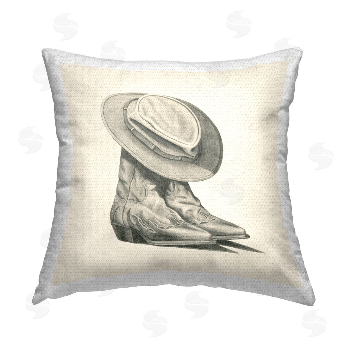 Southwestern Boots & Hat Outdoor Printed Pillow, Home Decor by Grace Popp