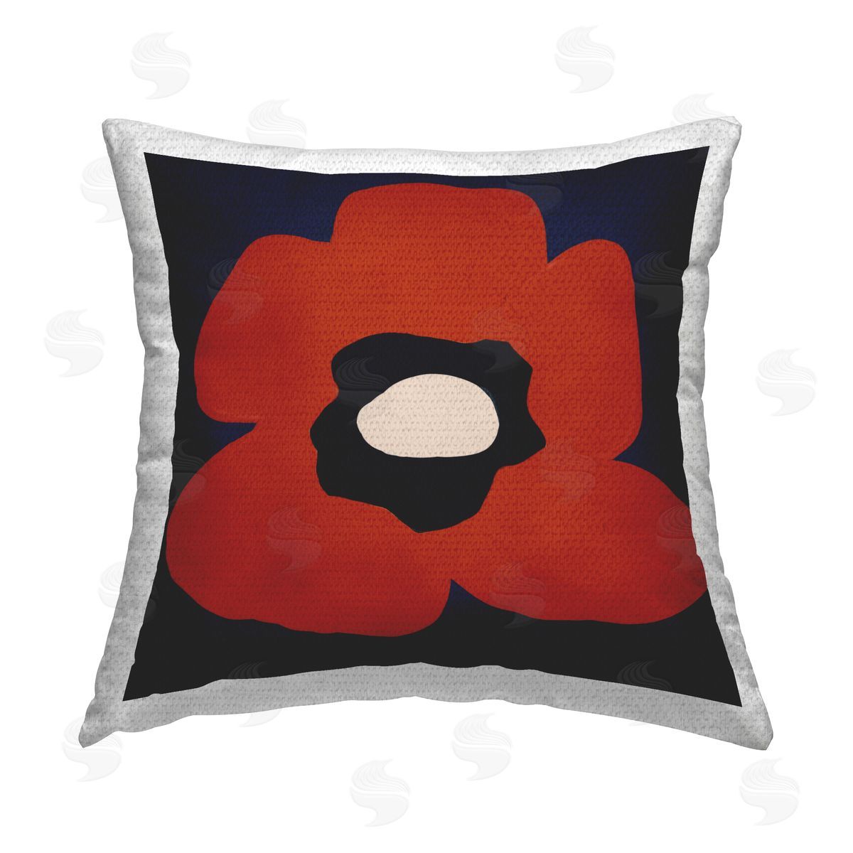 Modern Red Poppy Flower Outdoor Printed Pillow, Home Decor by Deborah Velasquez