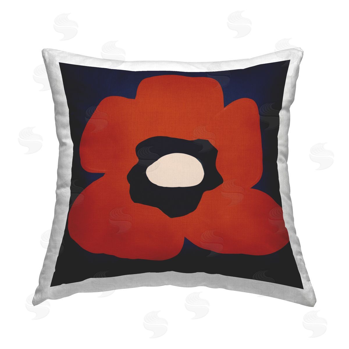 Modern Red Poppy Flower Decorative Printed Pillow, Home Decor by Deborah Velasquez