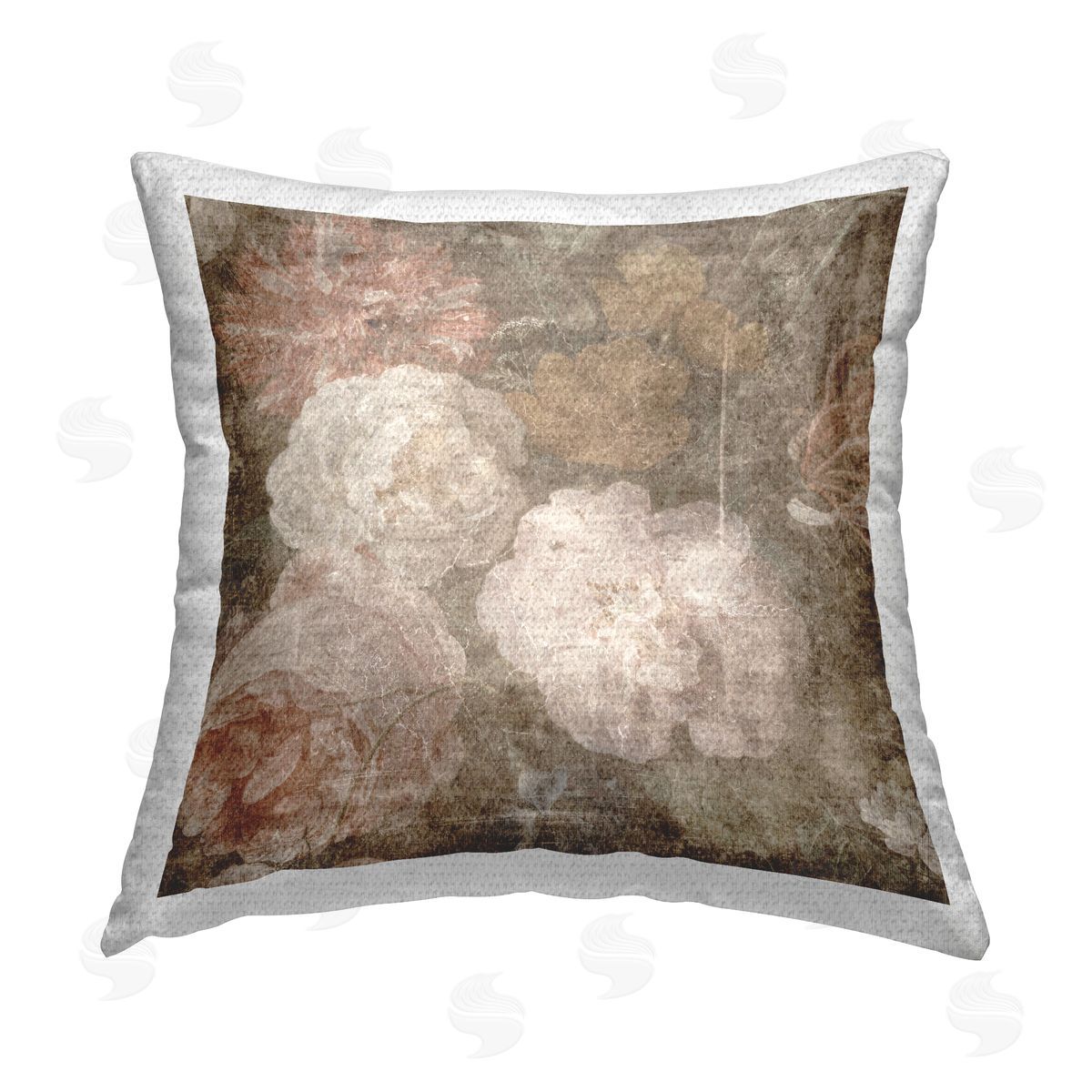 Vintage Flower Arrangement Outdoor Printed Pillow, Home Decor by LSR Design Studio