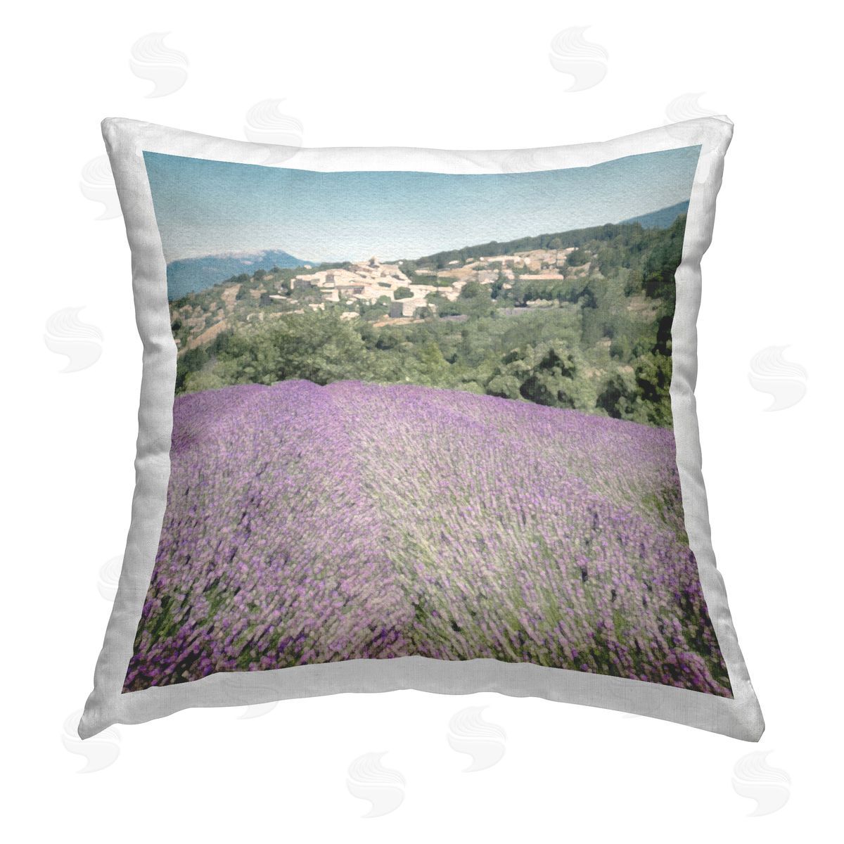 Countryside Agriculture Landscape Decorative Printed Pillow, Home Decor by LSR Design Studio