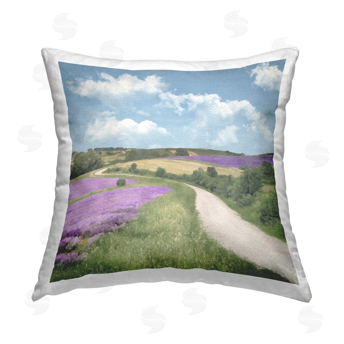 Rural Path Landscape Decorative Printed Pillow, Home Decor by LSR Design Studio