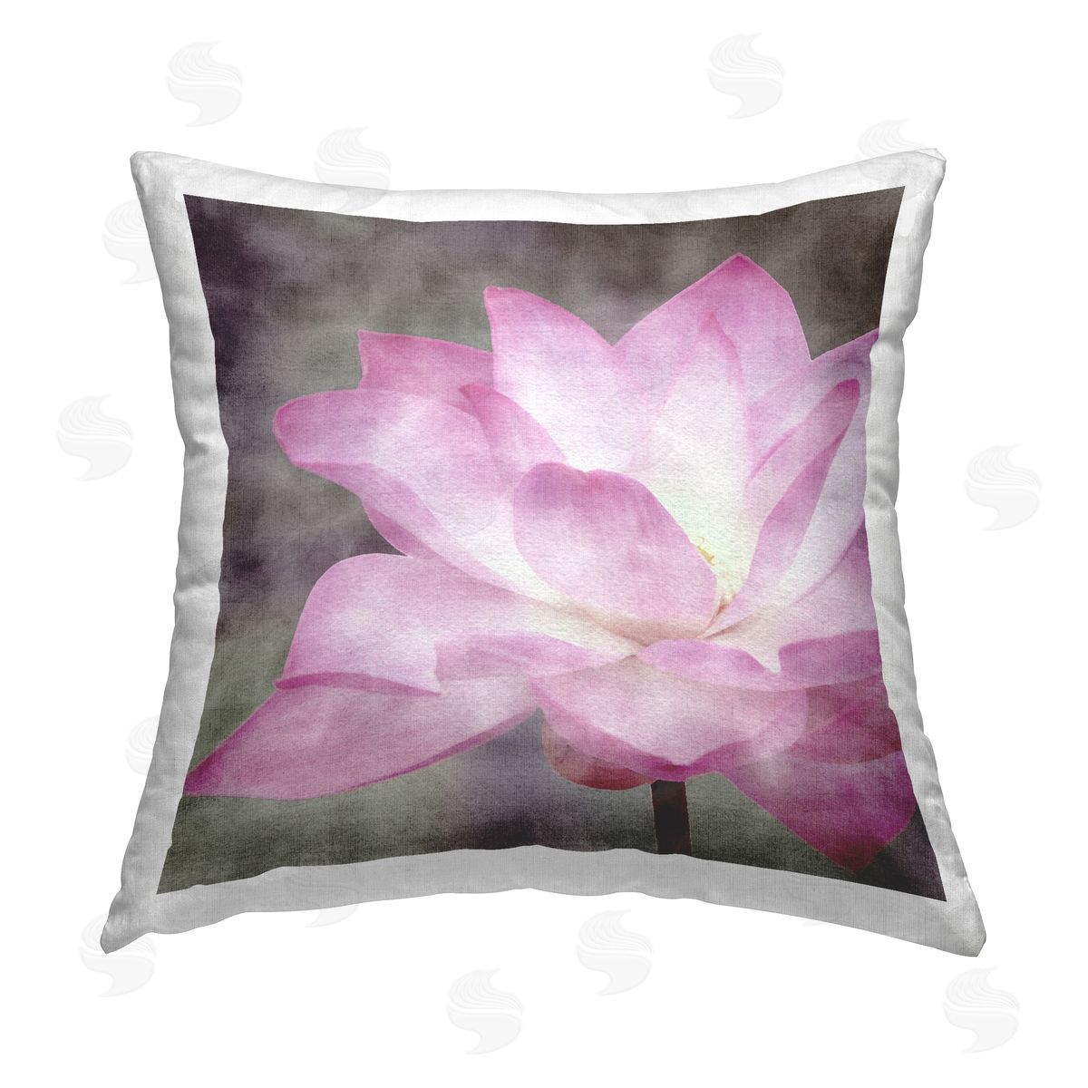 Purple Lotus Flower Decorative Printed Pillow, Home Decor by LSR Design Studio