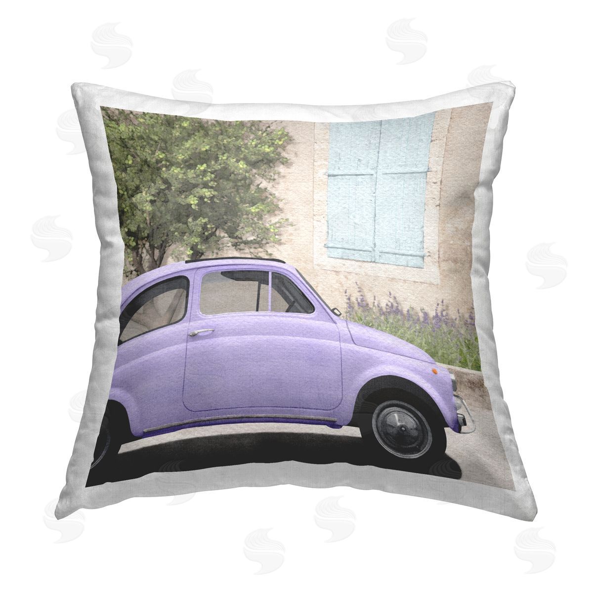 Purple Vintage Car Decorative Printed Pillow, Home Decor by LSR Design Studio