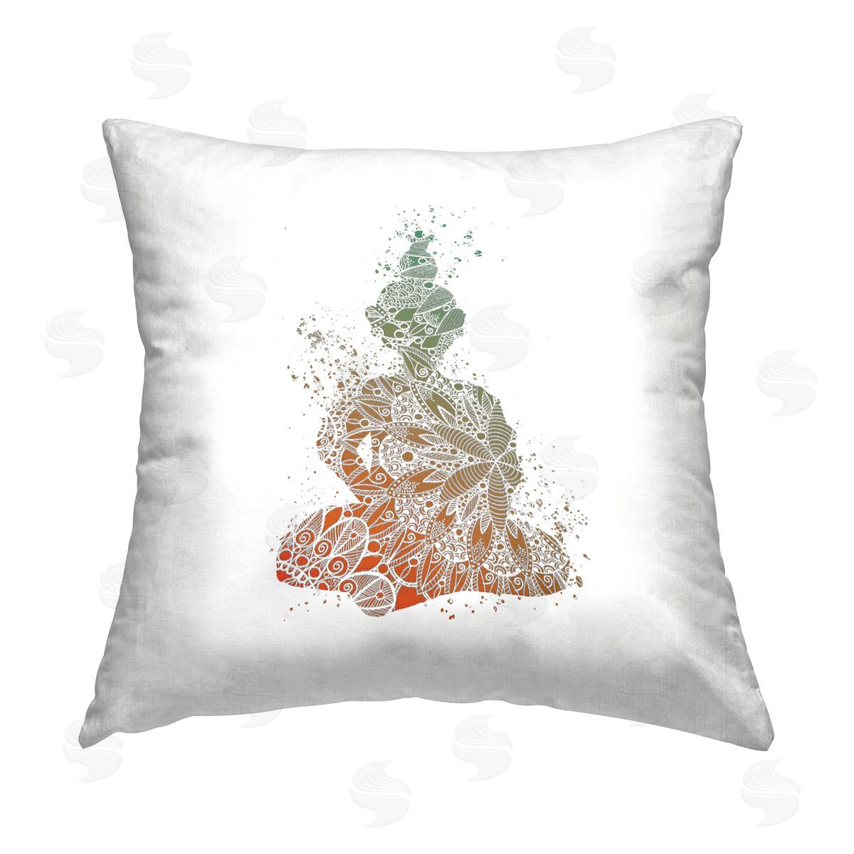 Modern Patterned Buddha Decorative Printed Pillow, Home Decor by Sebastian Grafmann