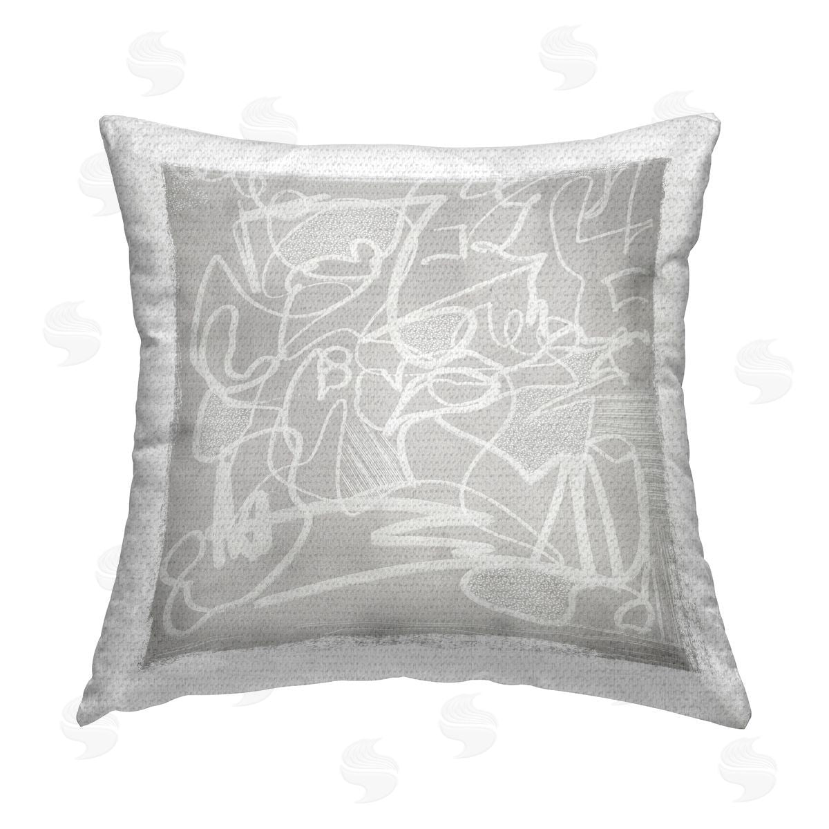 Petri Dish Grey Abstract Outdoor Printed Pillow, Home Decor by Leah Straatsma