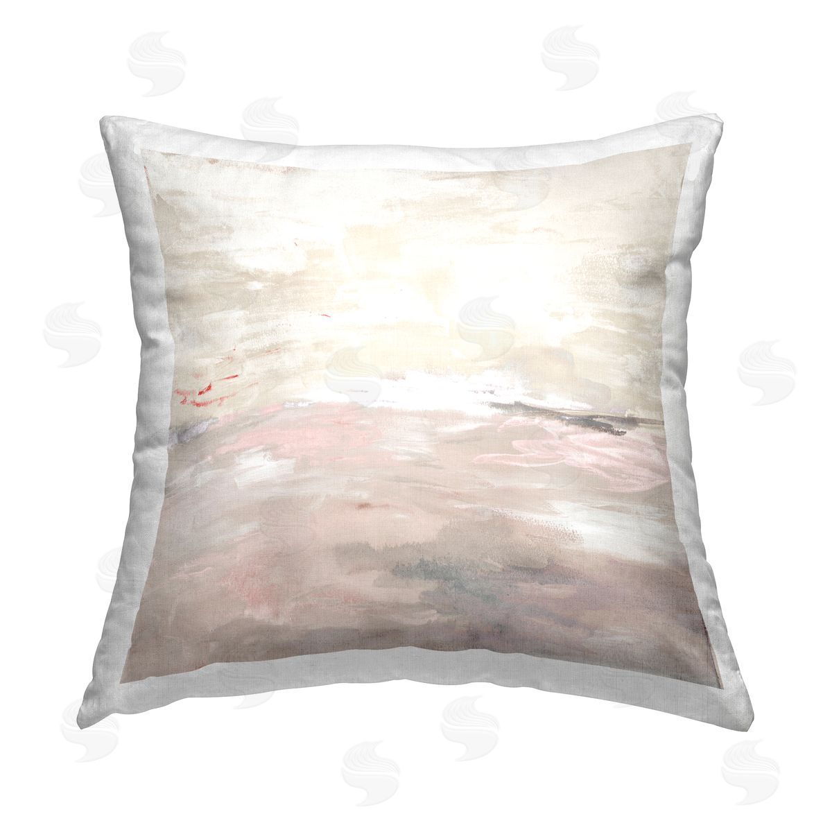 Pink & Beige Abstract Decorative Printed Pillow, Home Decor by Lanie Loreth