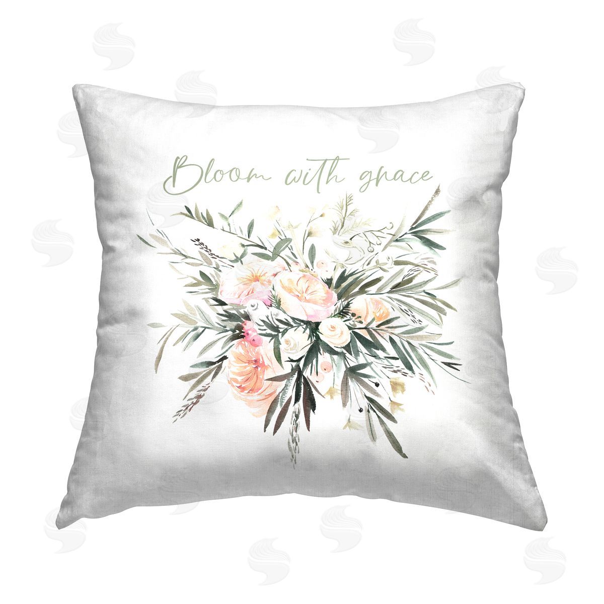 Bloom With Grace Florals Decorative Printed Pillow, Home Decor by Enya Todd