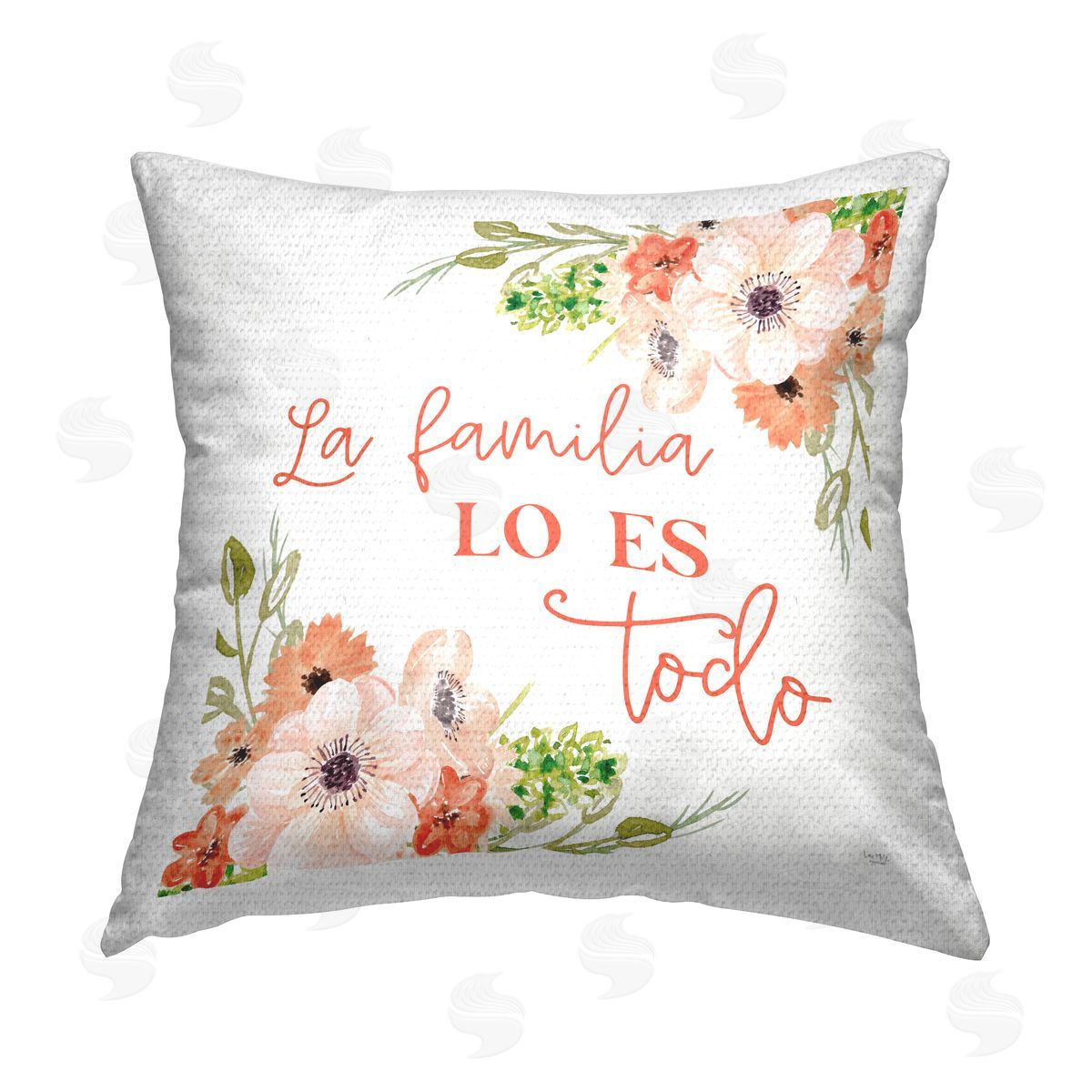La Familia Lo Es Todo Phrase Outdoor Printed Pillow, Home Decor by Lux + Me Designs