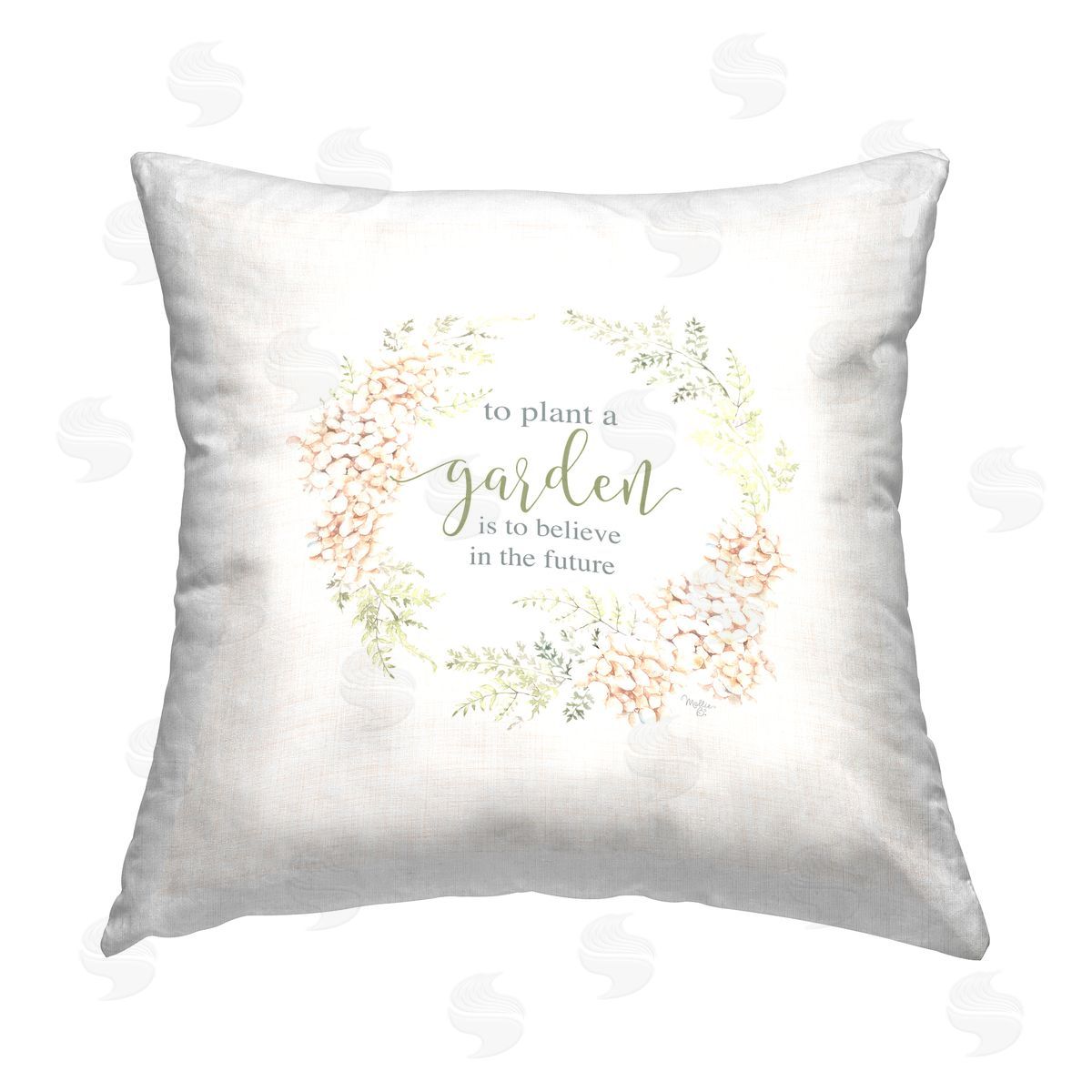 Uplifting Garden Phrase Decorative Printed Pillow, Home Decor by Mollie B.