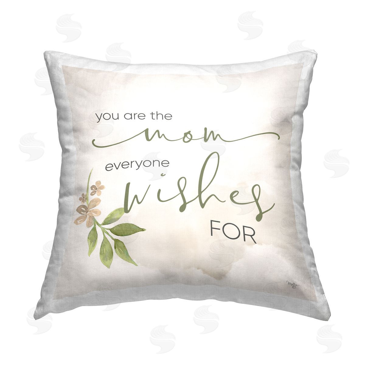 Mother's Day Floral Phrase Decorative Printed Pillow, Home Decor by Mollie B.