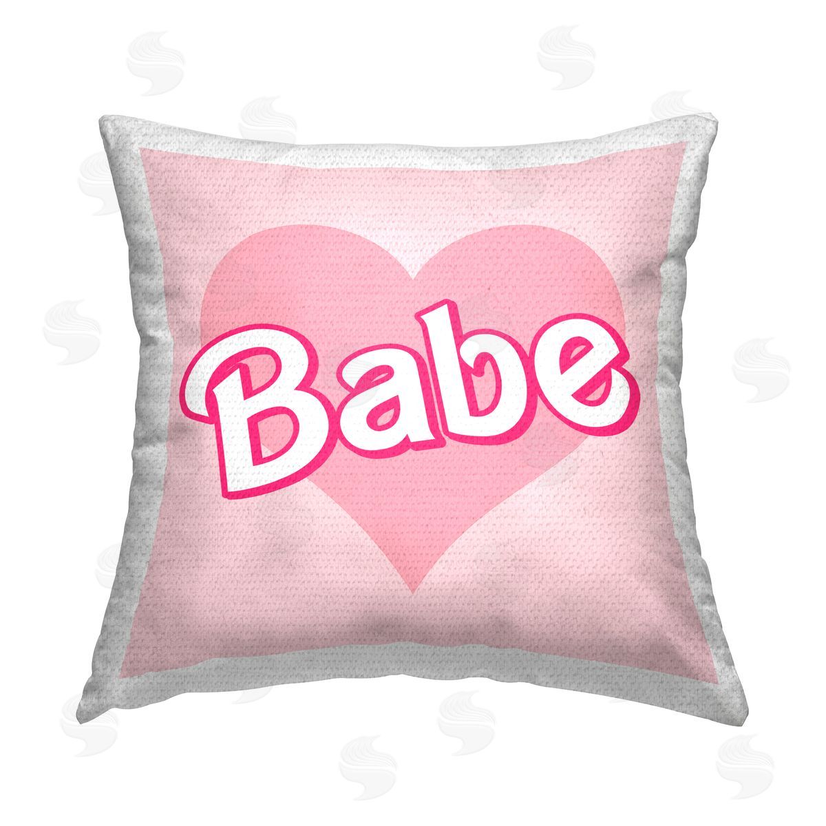 Babe Pink Heart Phrase Outdoor Printed Pillow, Home Decor by Stupell Studio