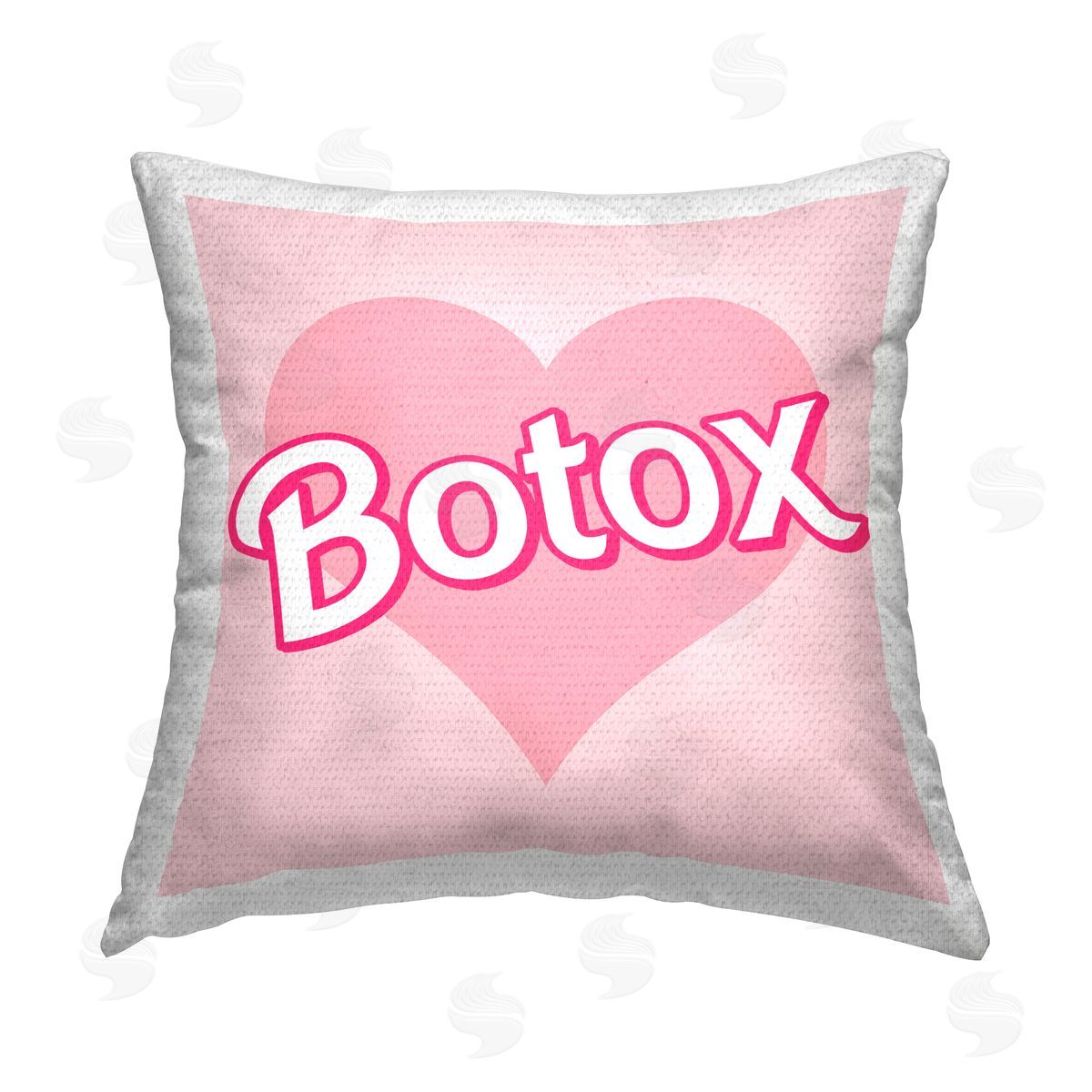 Botox Pink Heart Phrase Outdoor Printed Pillow, Home Decor by Stupell Studio